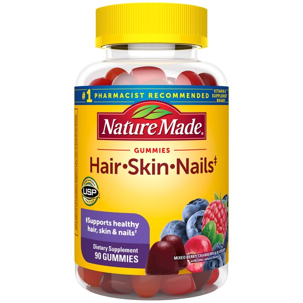 Nature Made Hair Skin and Nails with Biotin 2500 mcg Gummies, 90 CT