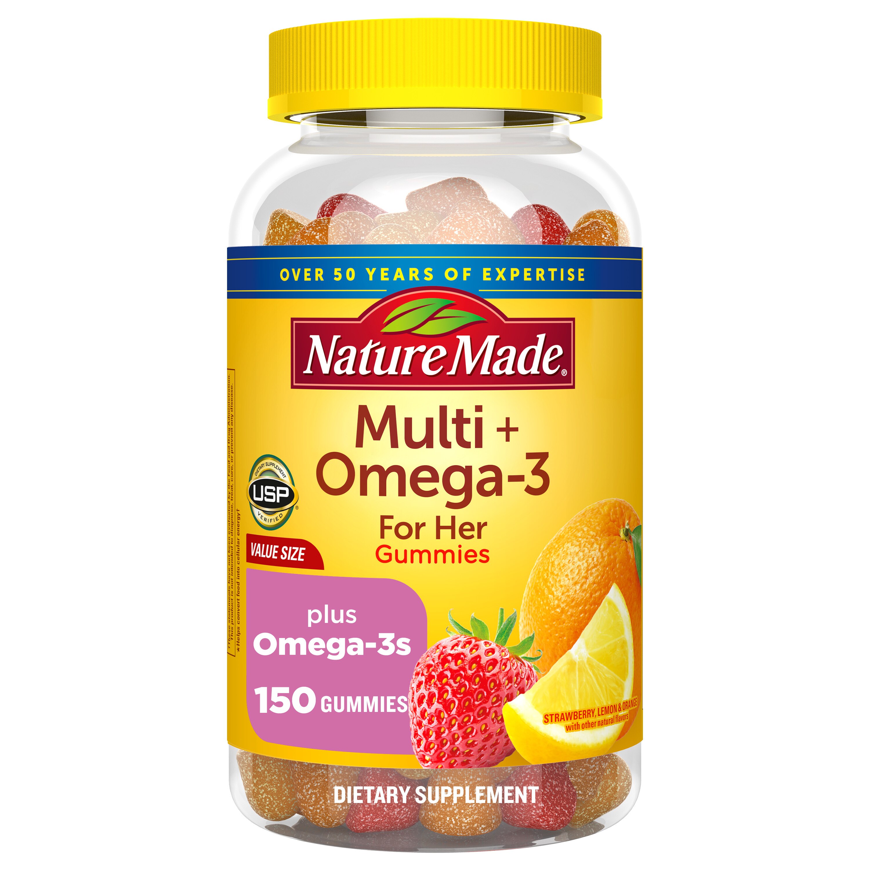 Nature Made Womens Multivitamin with Omega 3, Multivitamin Gummies for Women - Fruit Flavored, 150 CT