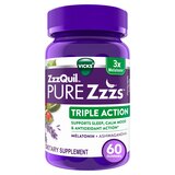 ZzzQuil PURE Zzzs Triple Action, 6mg Melatonin Gummies, 60 CT, thumbnail image 1 of 16