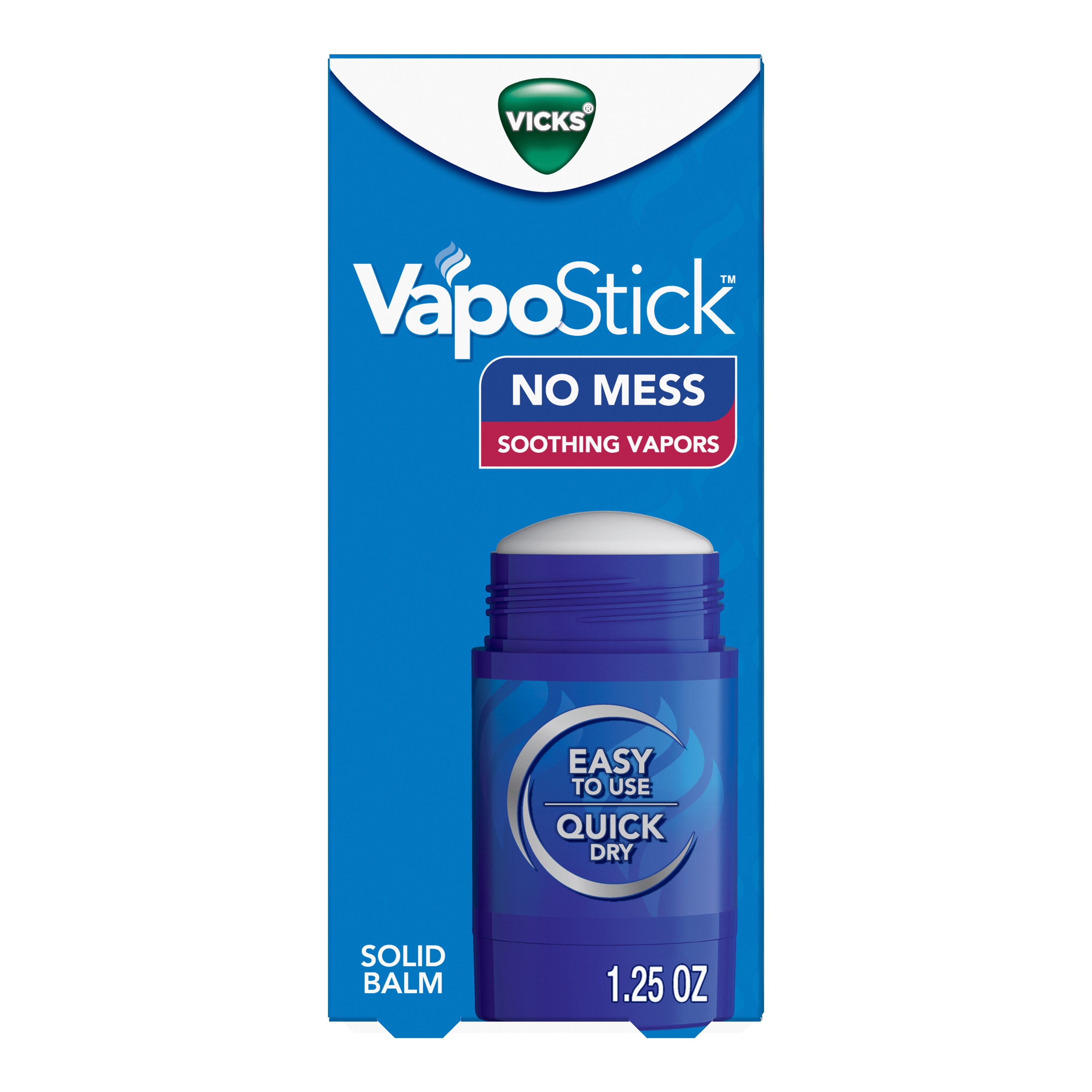 Vicks VapoStick Soothing Vapor No Mess Balm, 1.25 OZ