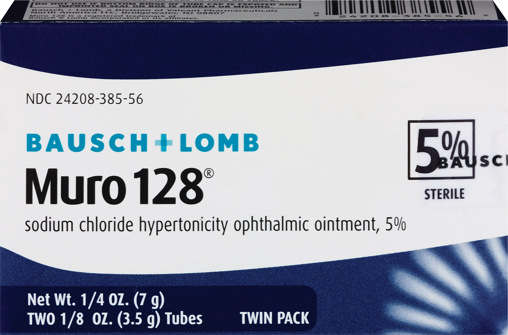 Bausch & Lomb Muro 128 Sterile Ophthalmic Ointment, 5% Twin Pack