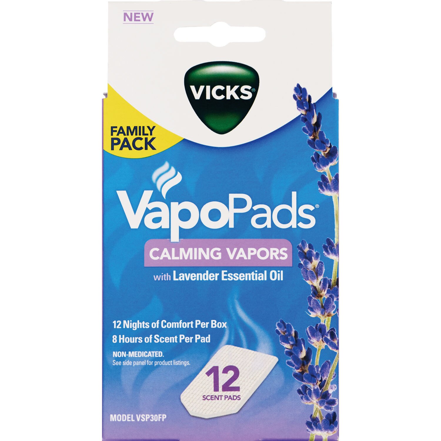 Vicks Calming Lavender VapoPad Family Pack, 12 CT