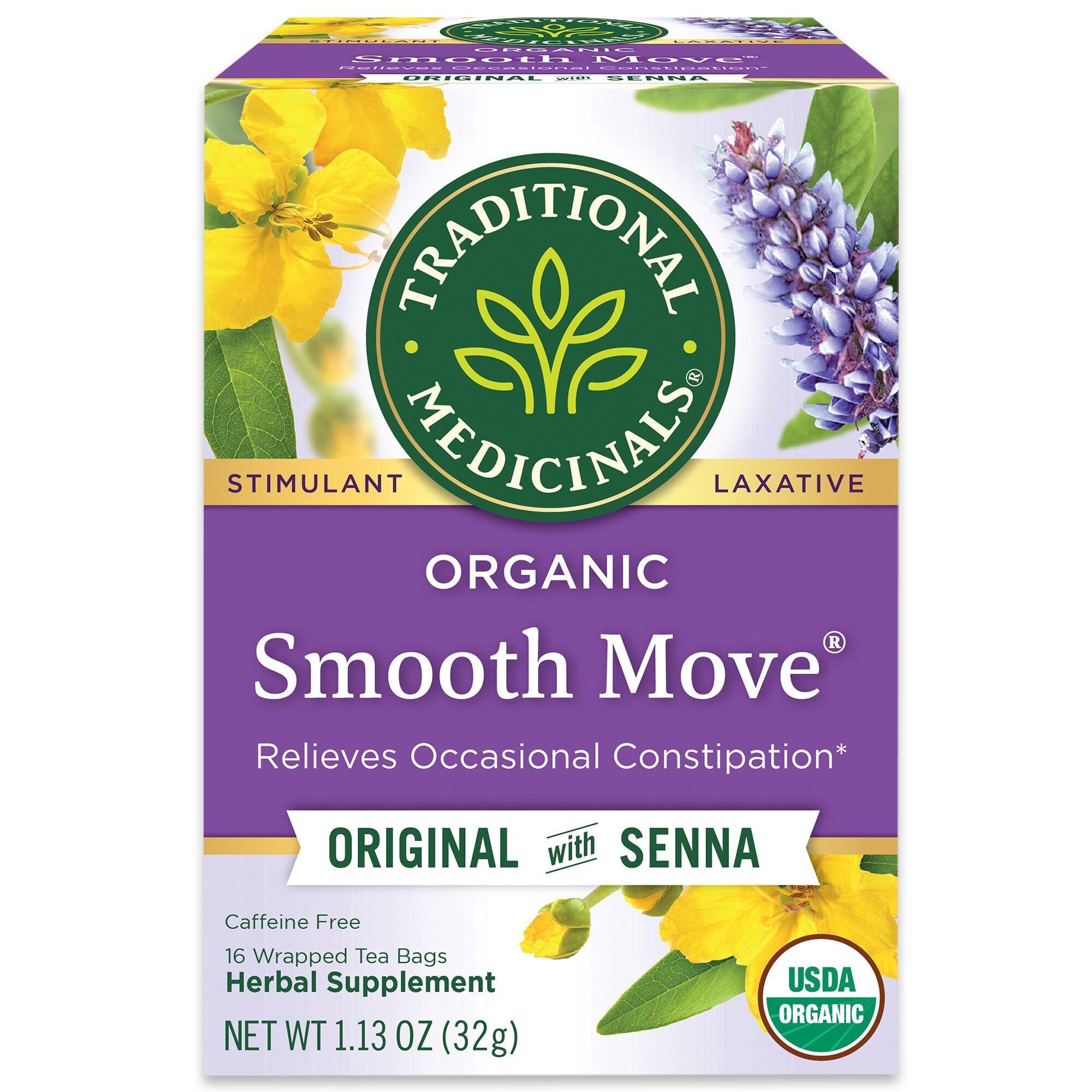 Traditional Medicinals Organic Smooth Move Herbal Tea, 16 ct, 1.13 oz