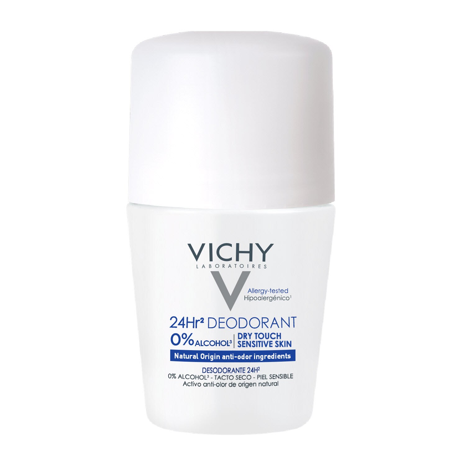 Vichy 24-Hour Dry Touch Roll-On Deodorant for Sensitive Skin