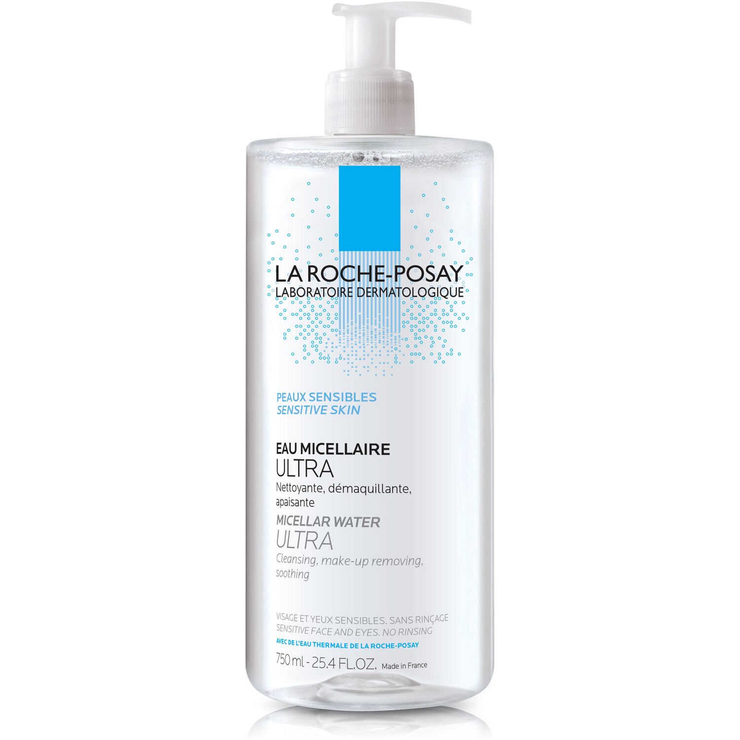 La Roche-Posay, Micellar Cleansing Water, Cleanser and Makeup Remover for Sensitive Skin, 25.36 OZ