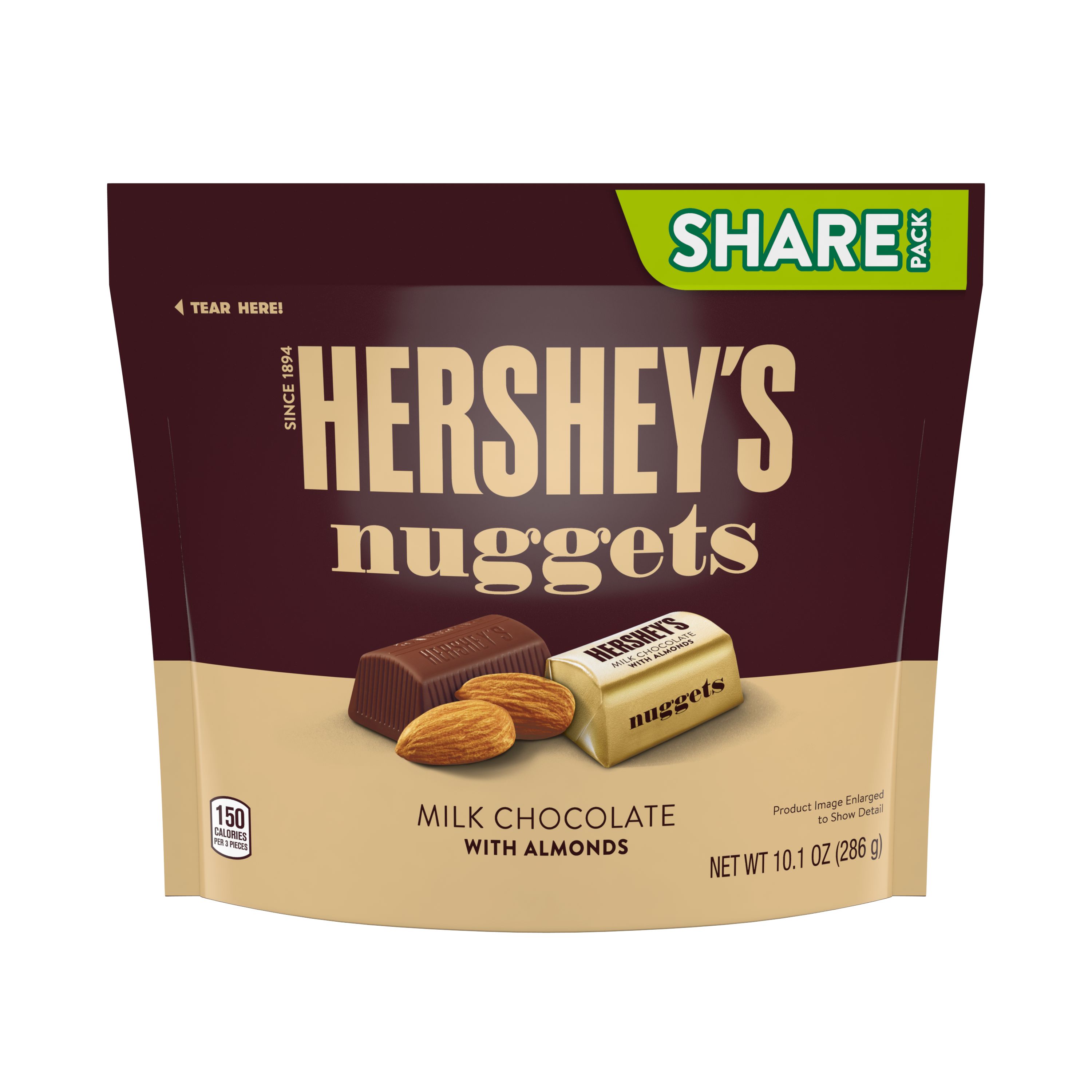 Hershey's, Nuggets Milk Chocolate with Almonds Candy Bars, 10.1 Oz