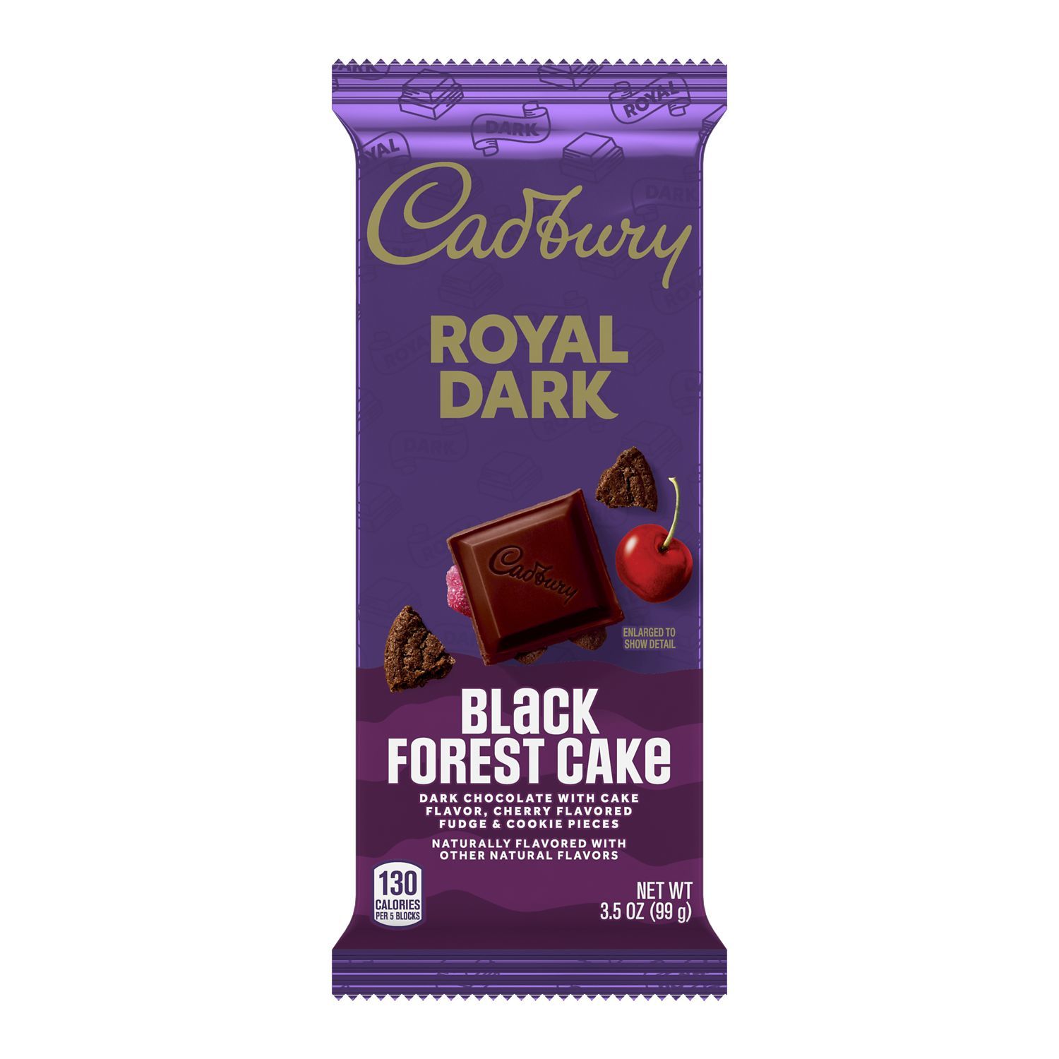 Cadbury Royal Dark Black Forest Cake Cherry Flavored Fudge Candy, 3.5 oz