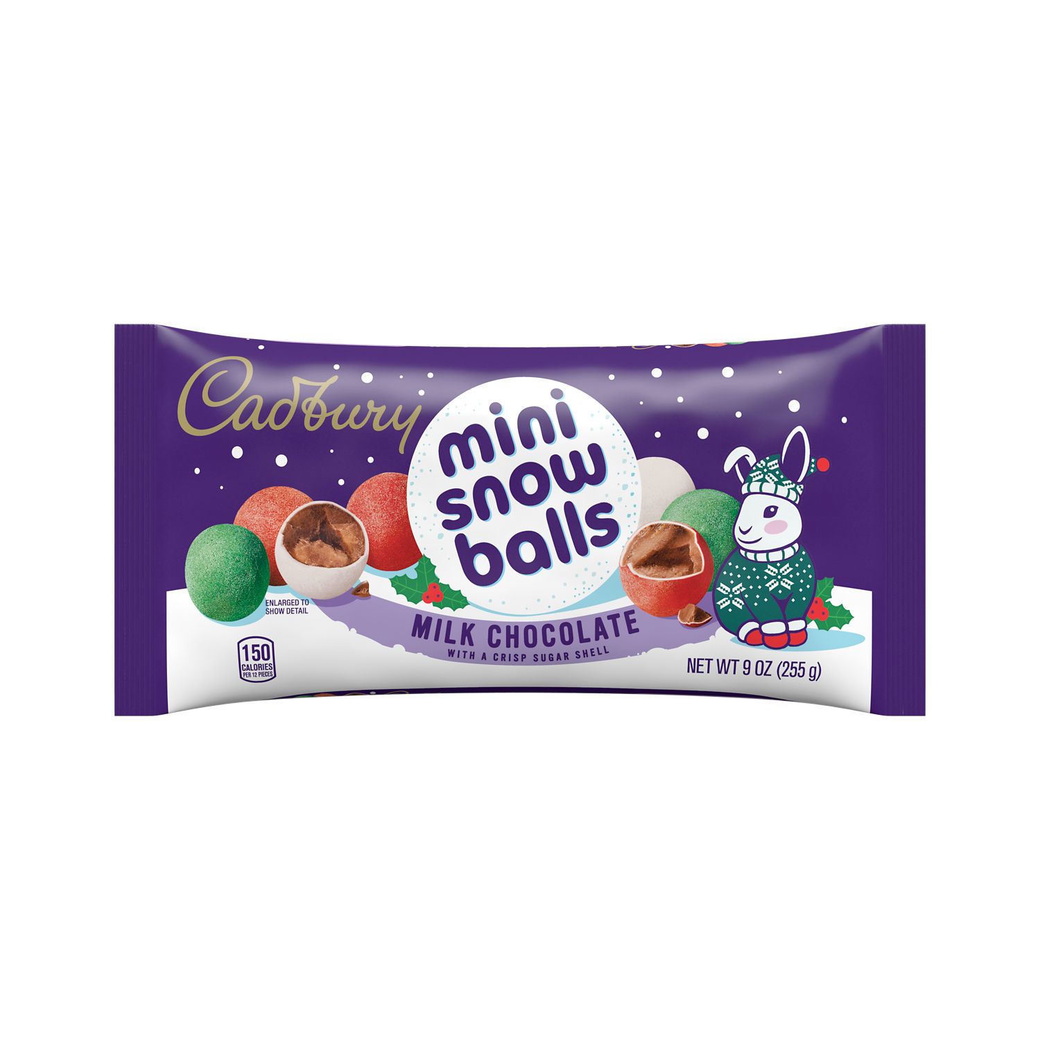 Cadbury, Mini Snowballs Milk Chocolate, Christmas Candy, 9 oz