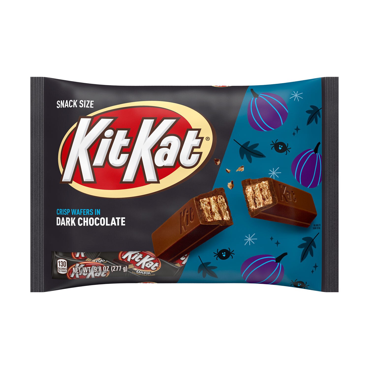 Kit Kat, Dark Chocolate Snack Size, Halloween Wafer Candy Bars Bag, 9.8 oz