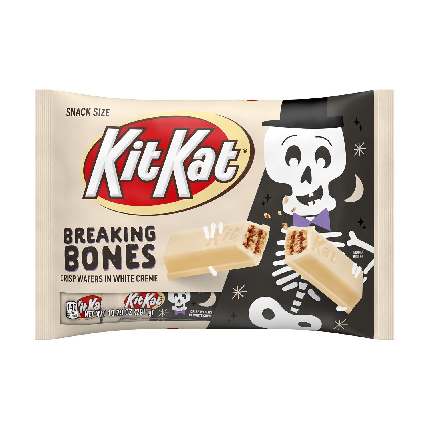 Kit Kat, Breaking Bones White Crème Snack Size, Wafer Candy Bars Bag, 10.29 oz