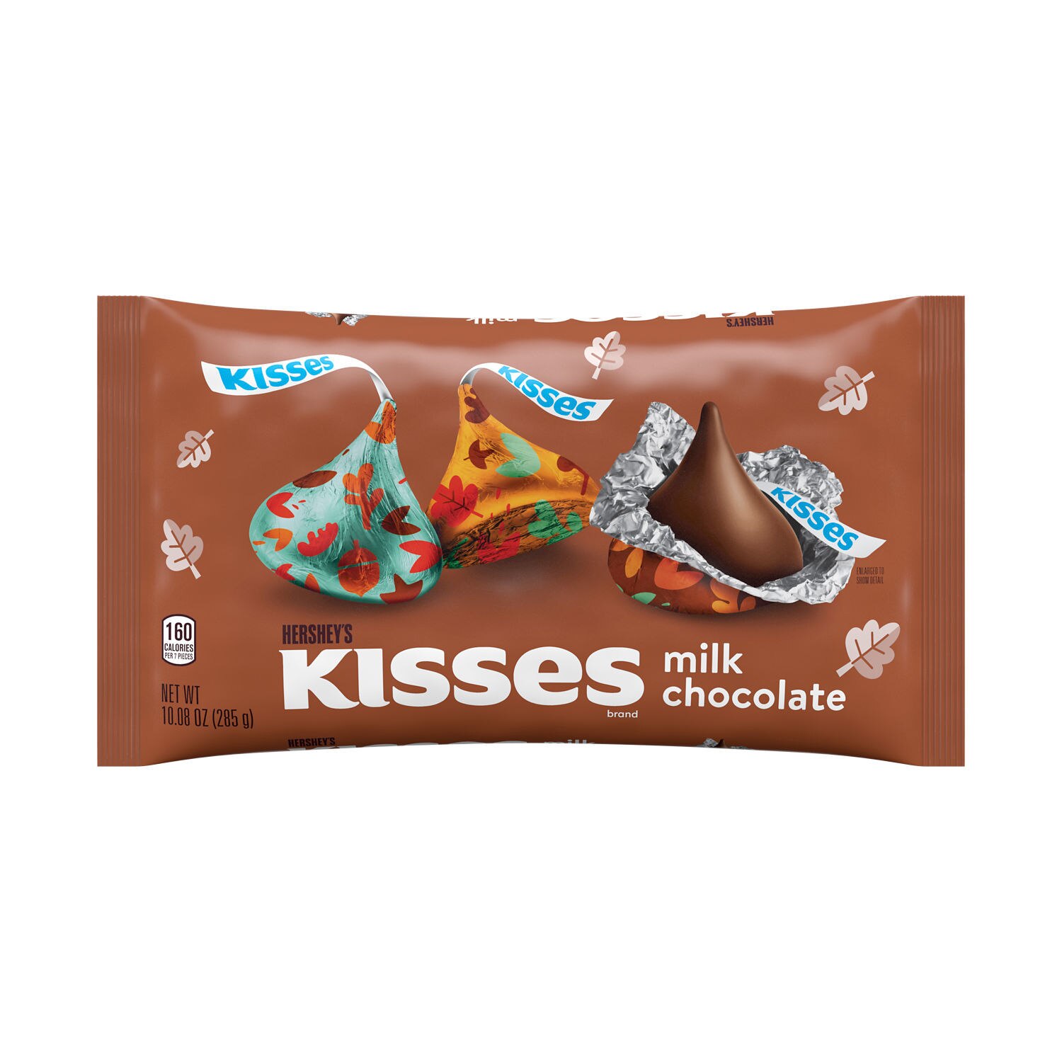 Hershey's Kisses Milk Chocolate Autumn Foils, Halloween Candy Bag, 10.08 oz