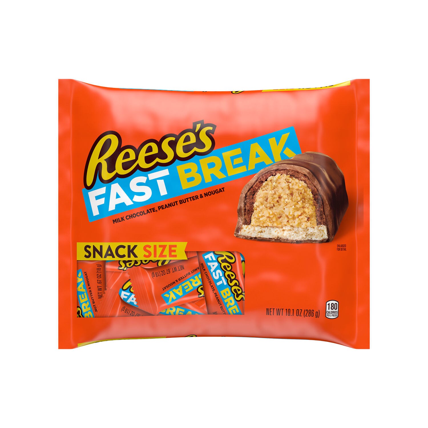 Reese's, Fast Break Peanut Butter Nougat Snack Size, Candy, 10.1 oz