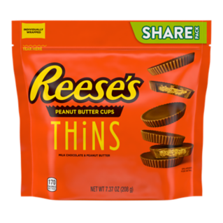 Reese's Thins Peanut Butter Cups Milk Chocolate Candy, 7.37 OZ