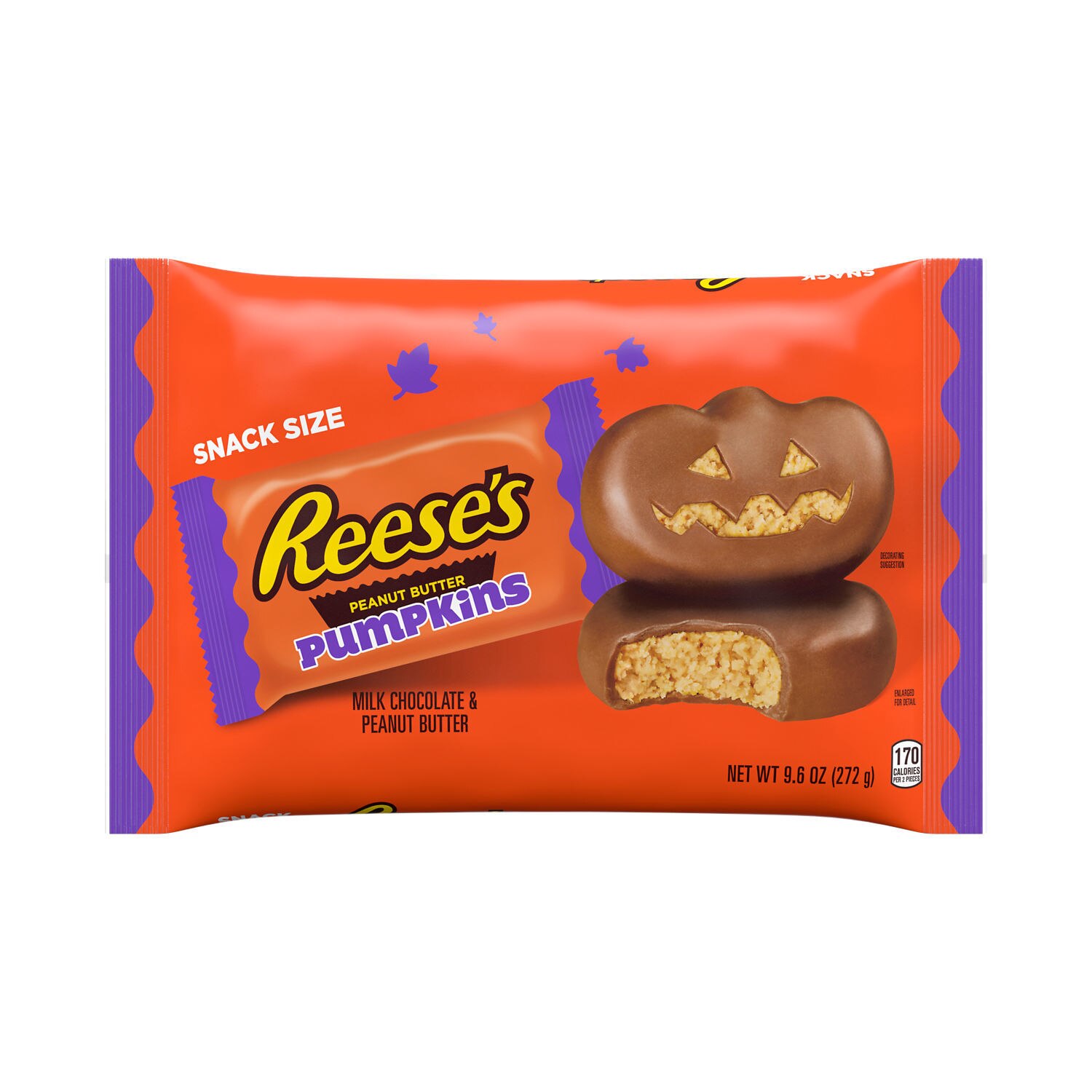 Reese's Milk Chocolate Peanut Butter Snack Size, Halloween Candy Bag, 9.6 oz