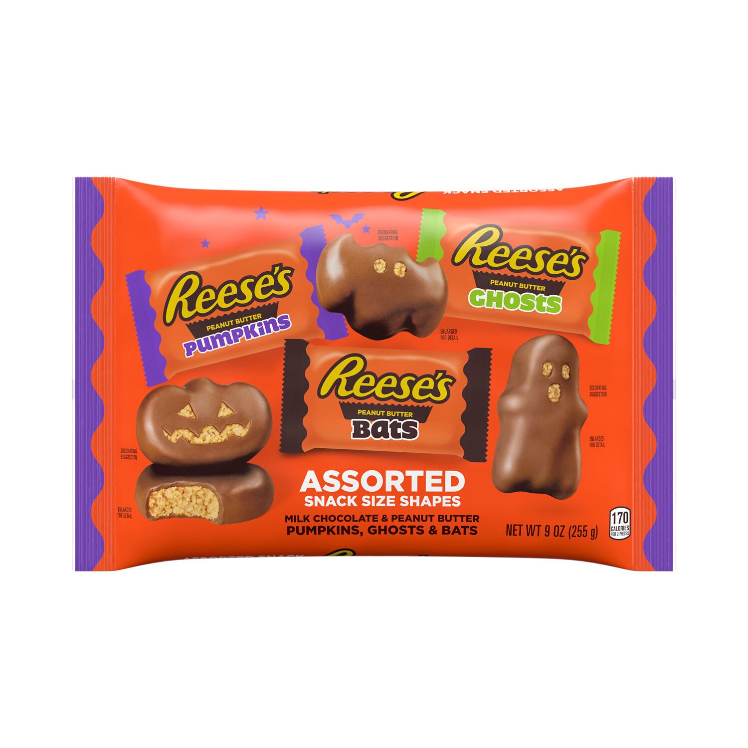 Reese's, Milk Chocolate Peanut Butter Snack Size, Candy Variety Bag, 9 oz