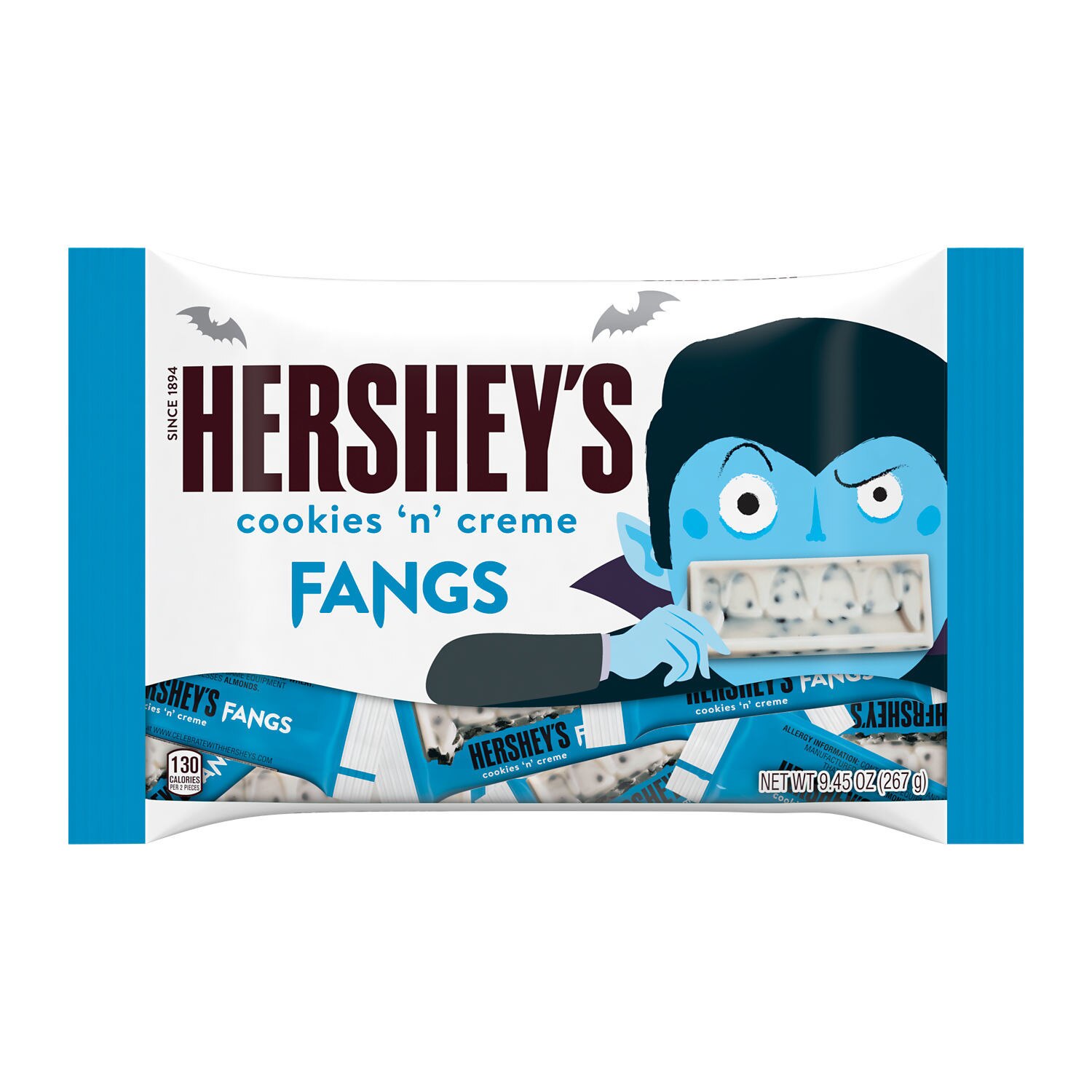 Hershey's, Cookies 'N' Creme Fangs, Halloween Candy Bag, 9.45 oz