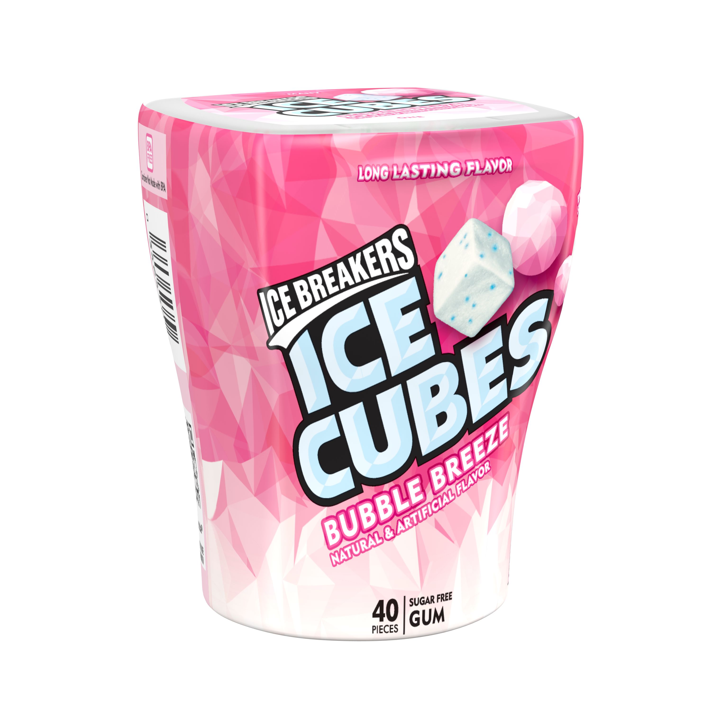 Ice Breakers Ice Cubes Bubble Breeze Sugar Free Gum, 40 ct, 3.68 oz