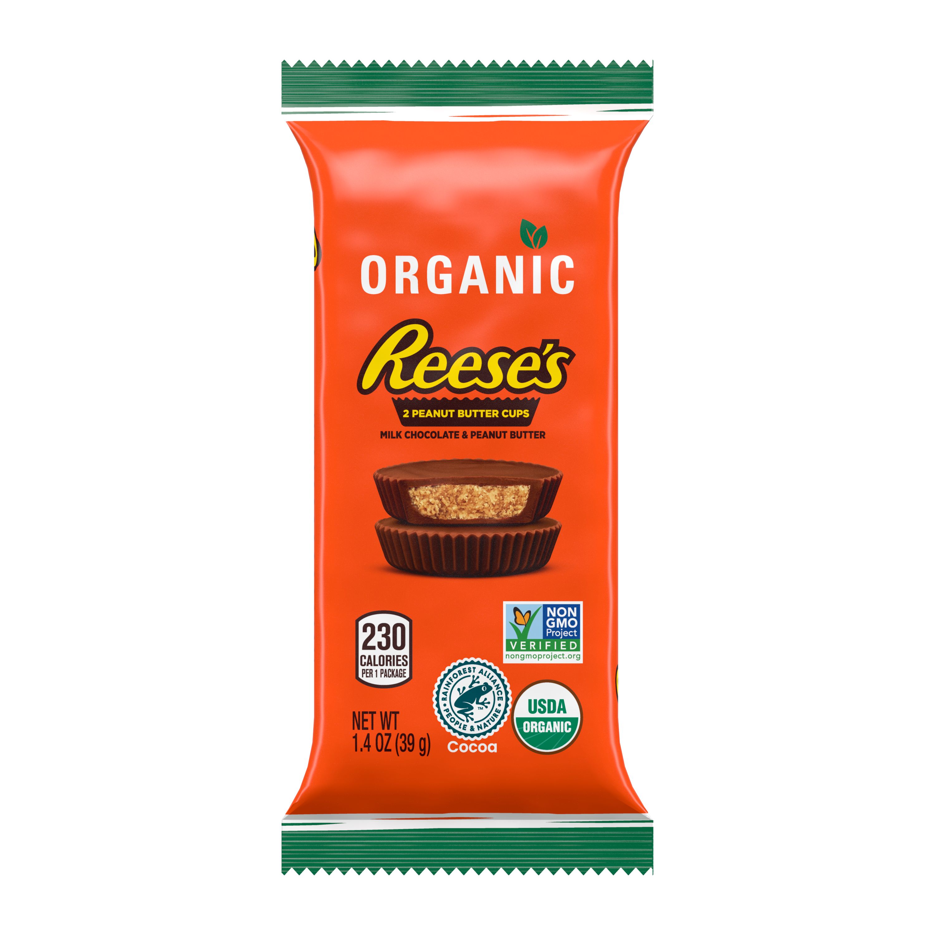 Reese's Organic Milk Chocolate Peanut Butter Cups, 1.4 oz