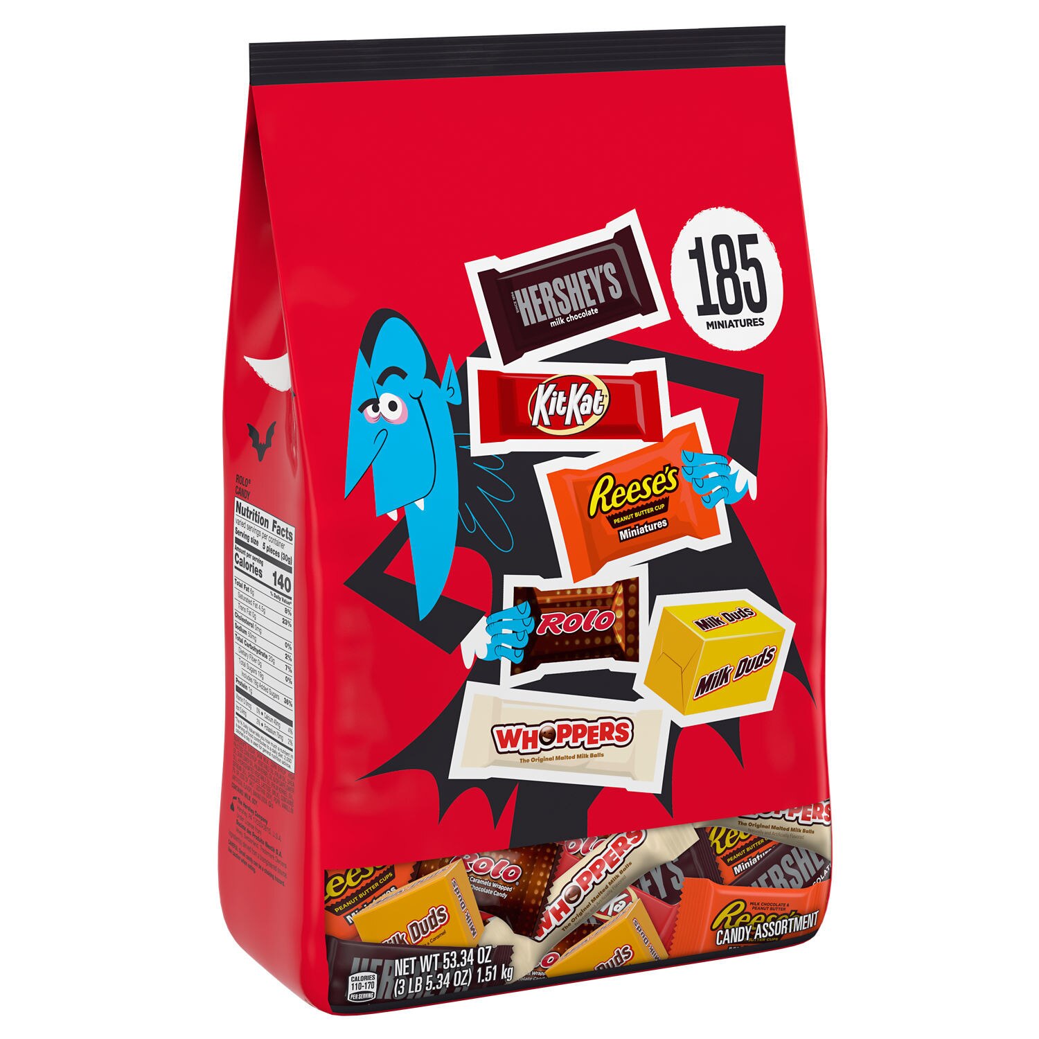 Hershey's, Assorted Chocolate Flavors Bite Size, Candy Bulk Variety Bag, 130 ct, 45.07  oz