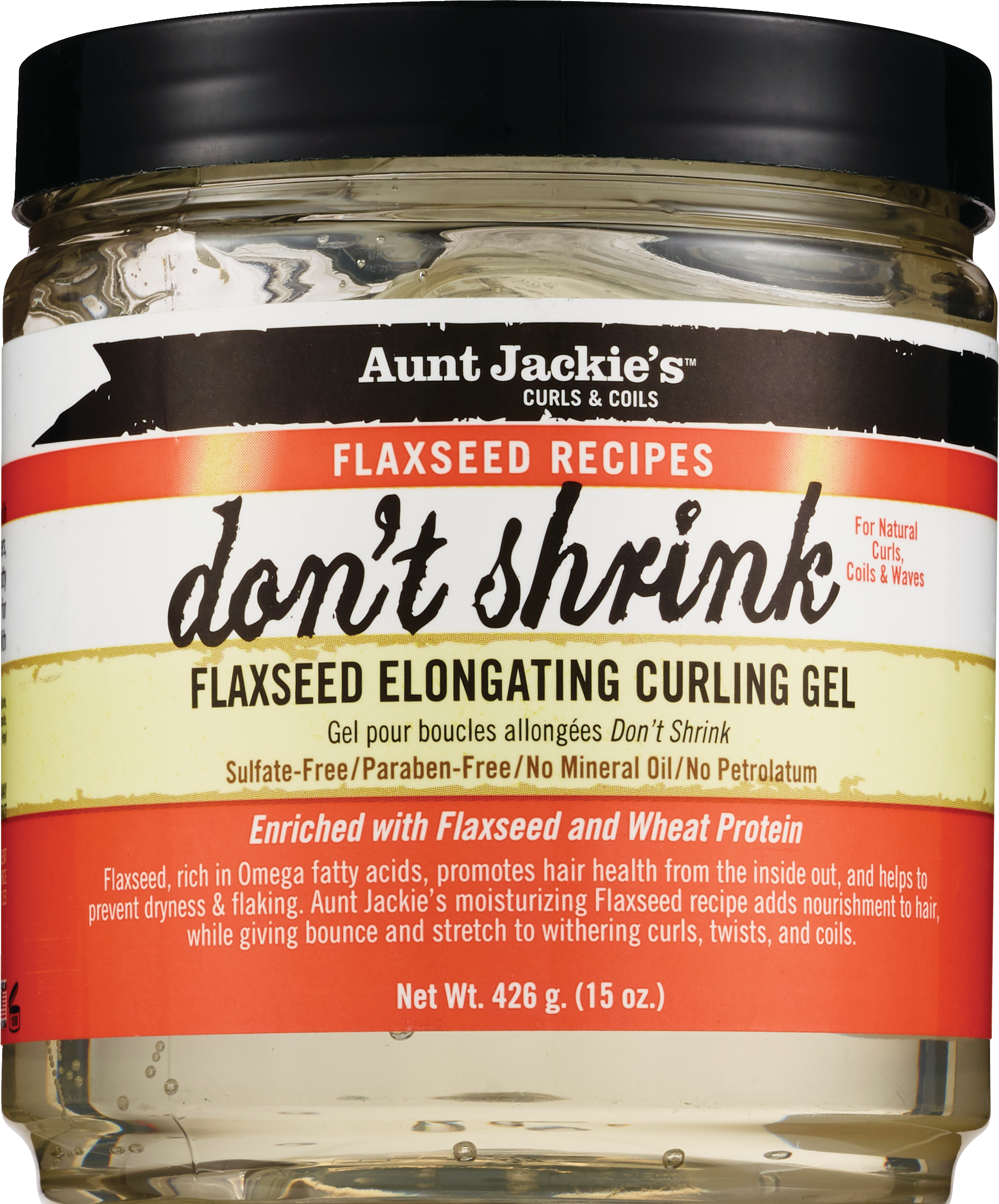 Aunt Jackie's Don't Shrink Flaxseed Elongating Curling Gel, 15 OZ