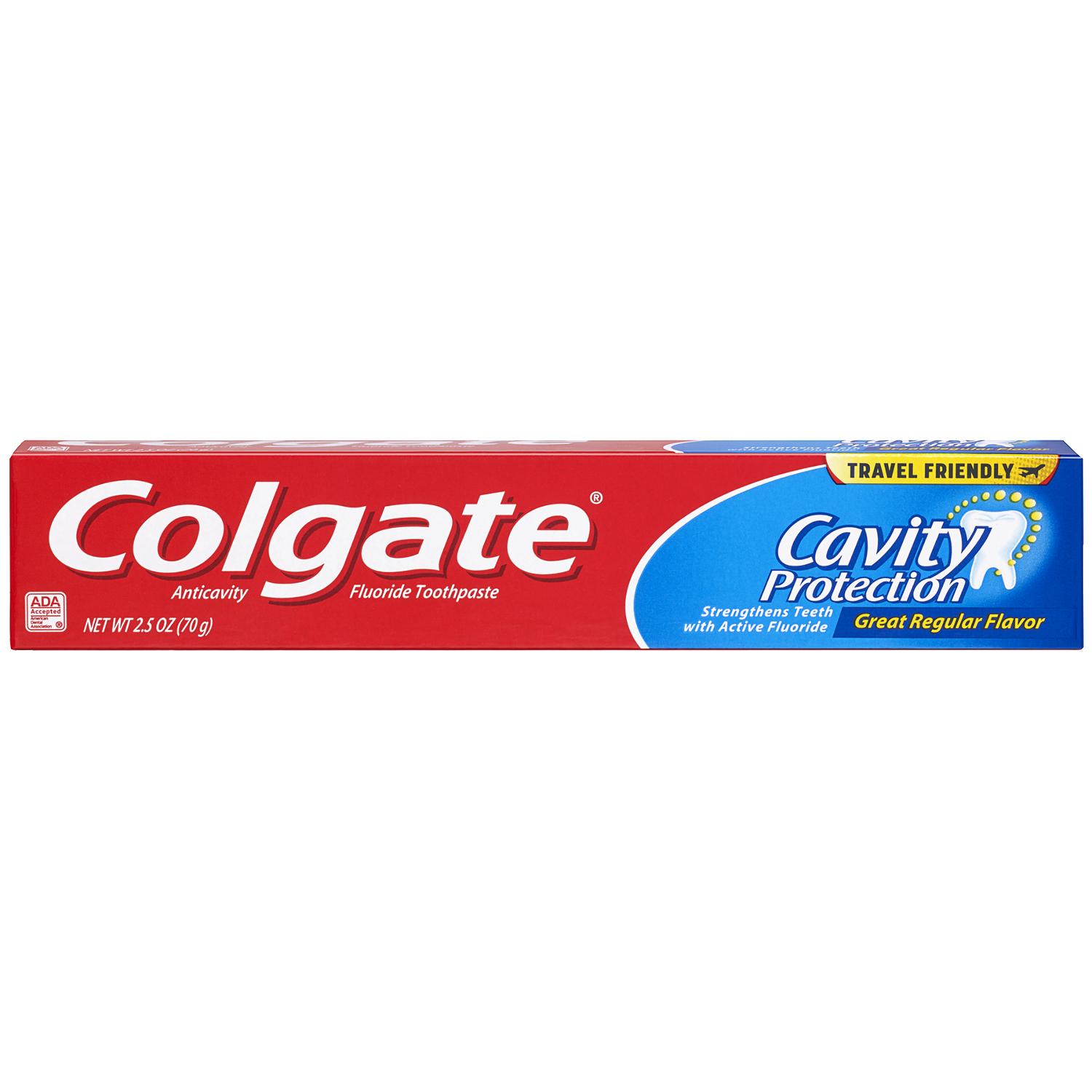 Colgate Cavity Protection Toothpaste with Fluoride, Great Regular Flavor, 2.5 OZ