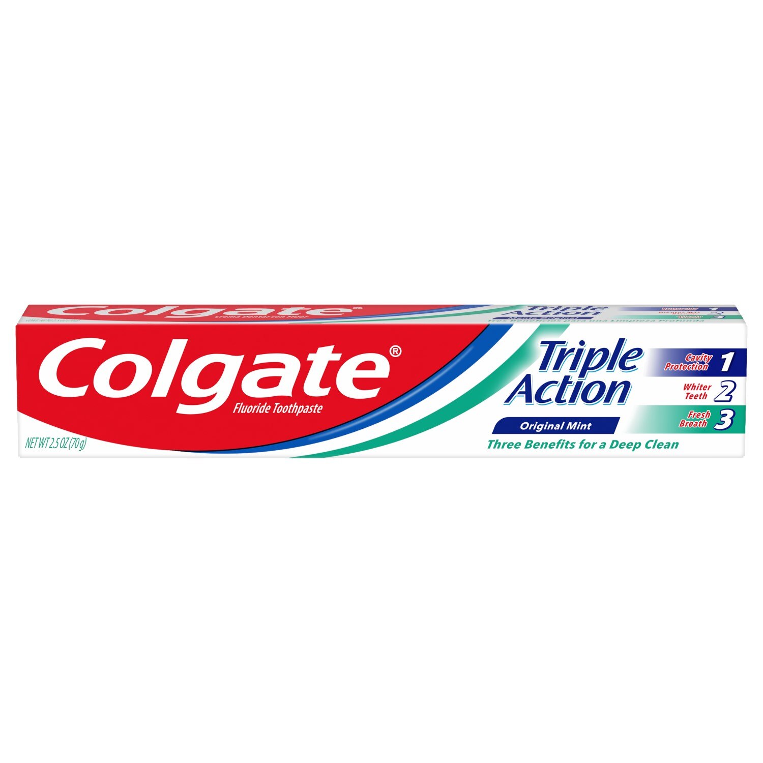 Colgate Triple Action Toothpaste, Original Mint, 2.5 OZ