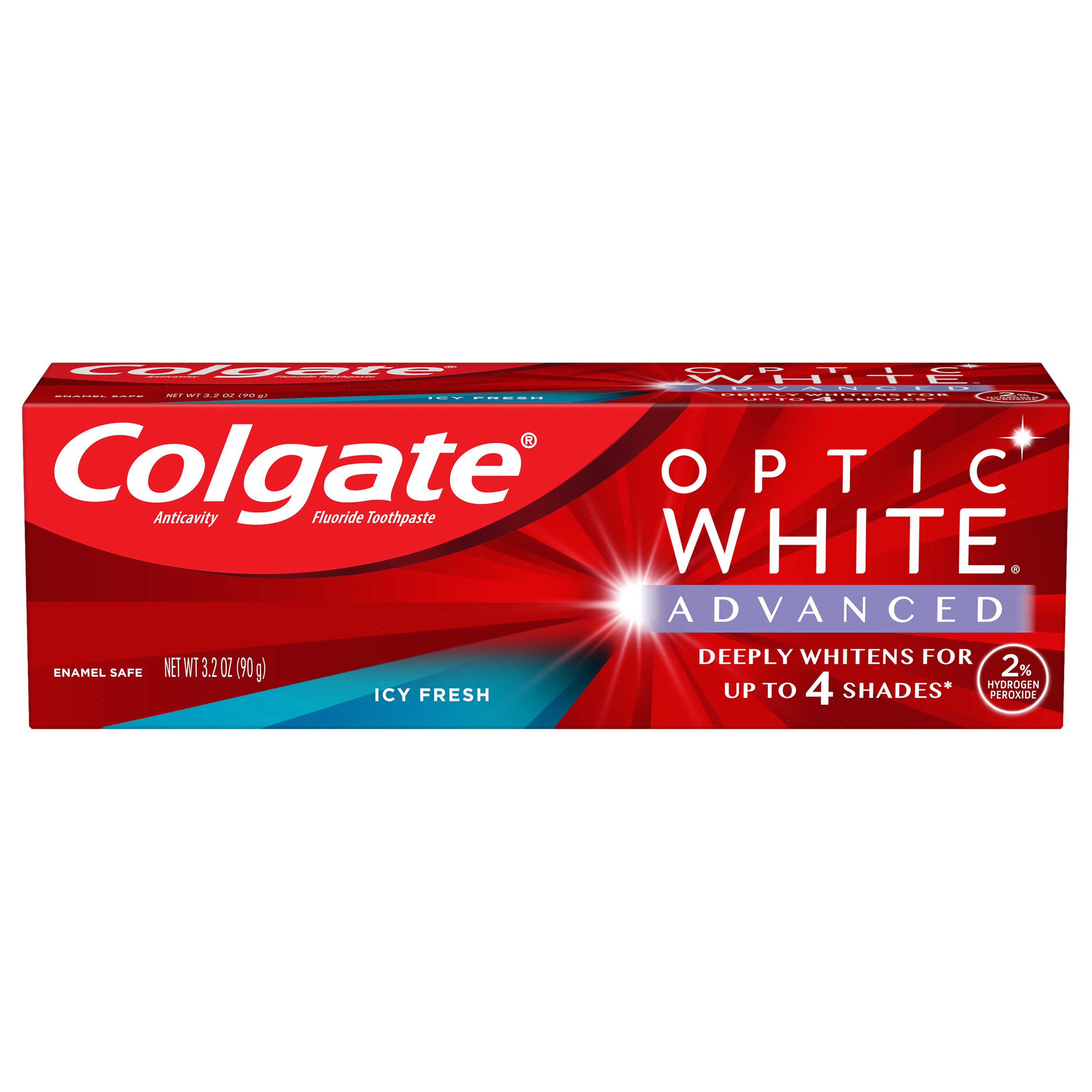 Colgate Optic White Advanced Teeth Whitening Toothpaste, Icy Fresh, 3.2 OZ