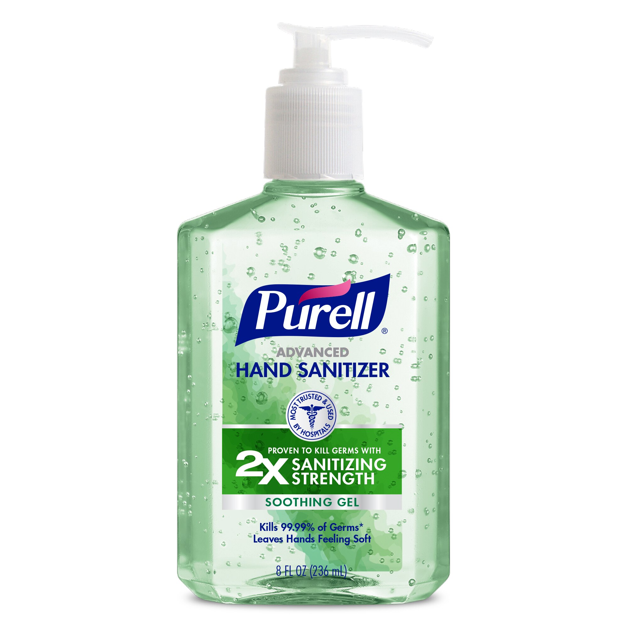 PURELL Advanced Hand Sanitizer Soothing Gel with Aloe and Vitamin E- 8 fl oz Pump Bottle