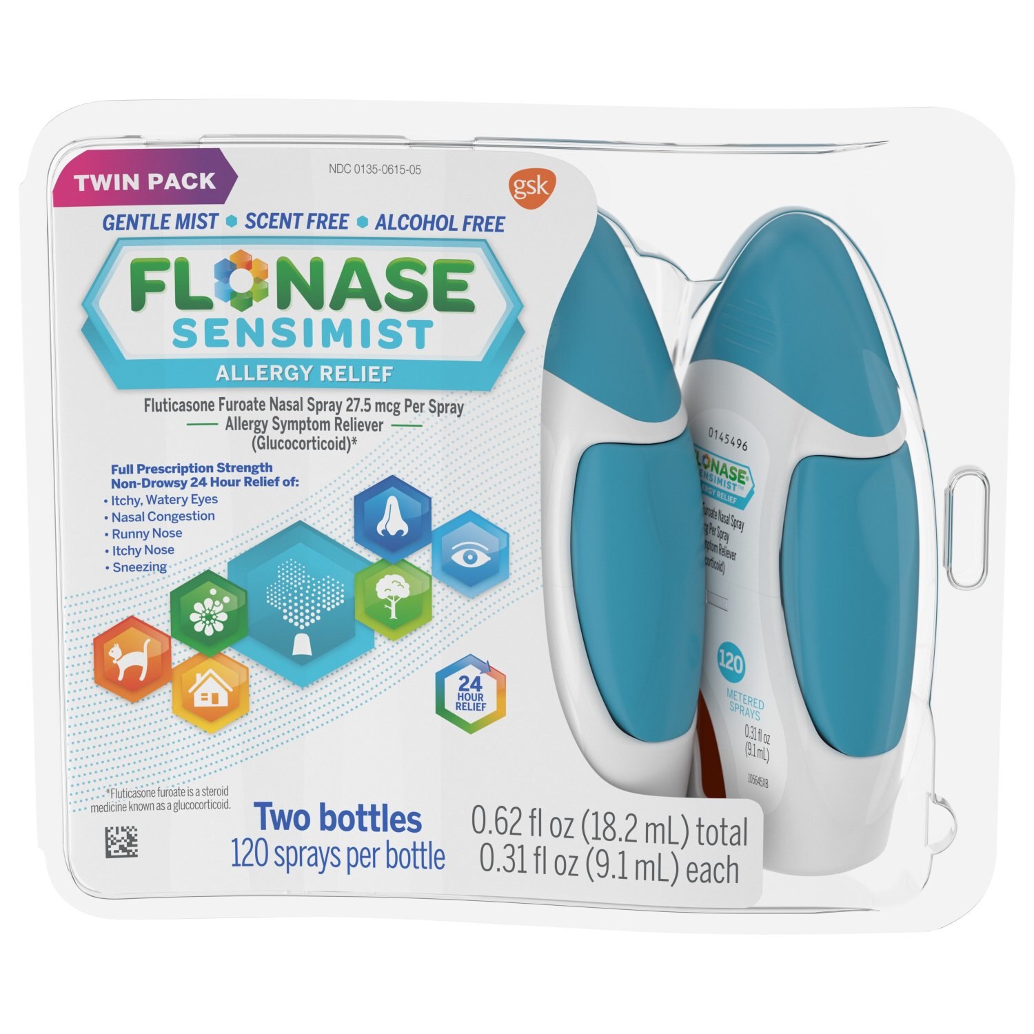 Flonase Sensimist Non-Drowsy 24HR Allergy Relief Spray