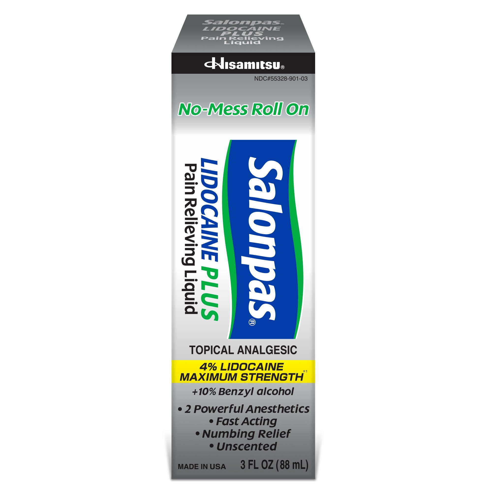 Salonpas Lidocaine Plus Pain Relieving Liquid, 3 OZ