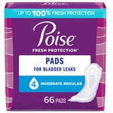 Poise Incontinence Pads Moderate Absorbency, Regular, 66 CT, thumbnail image 1 of 8