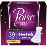 Poise Overnight Postpartum Incontinence Pads, Ultimate Absorbency, 39 CT, thumbnail image 1 of 7