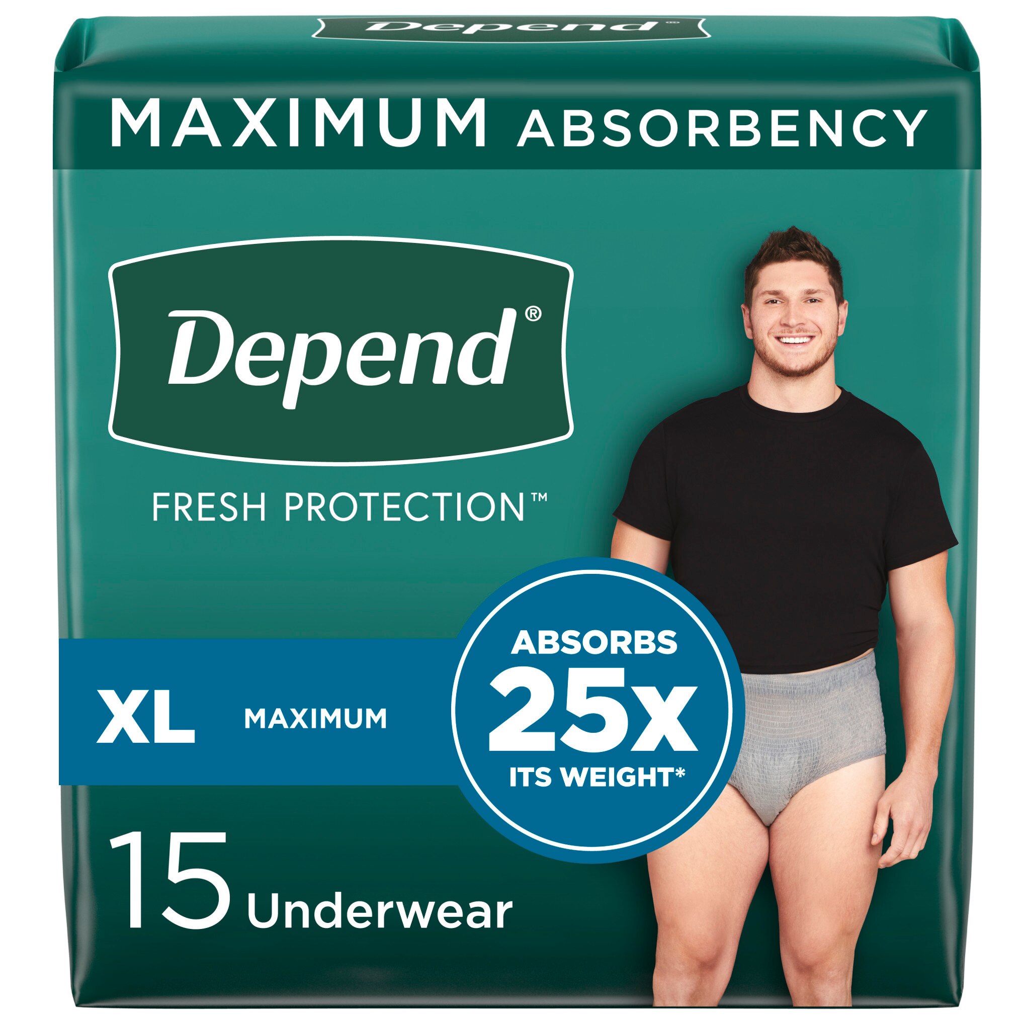 Depend FIT-FLEX Incontinence Underwear for Men Maximum Absorbency