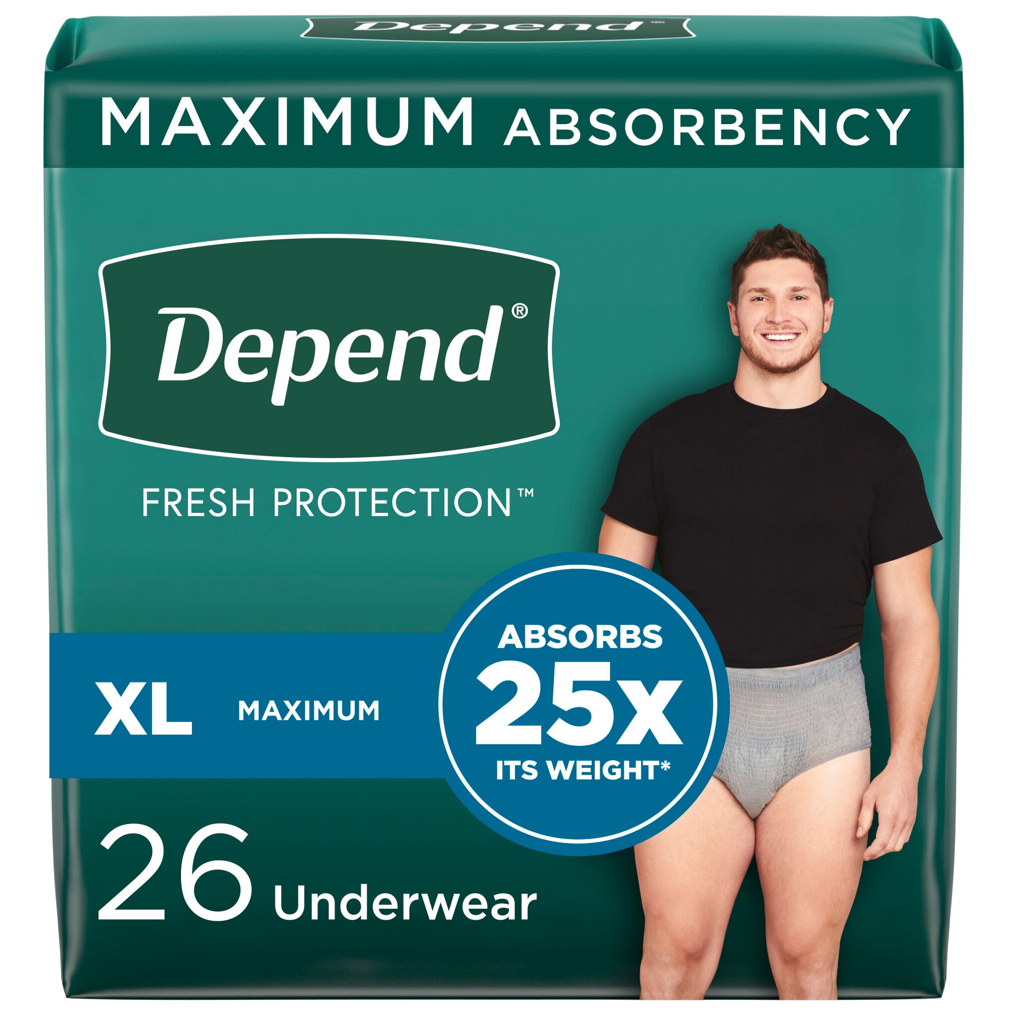 Depend FIT-FLEX Incontinence Underwear for Men Maximum Absorbency