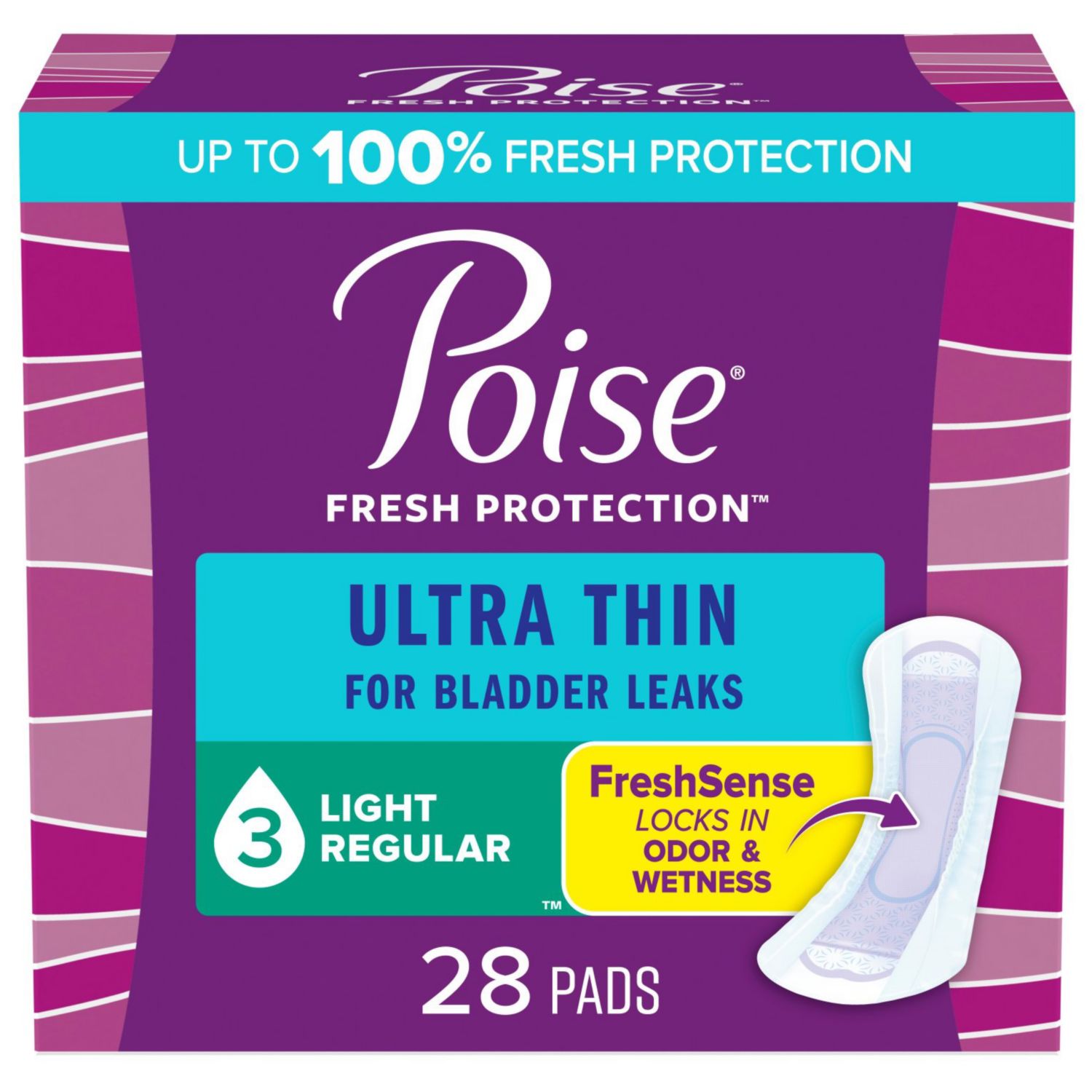 Poise Ultra Thin Incontinence Pads Light Absorbency