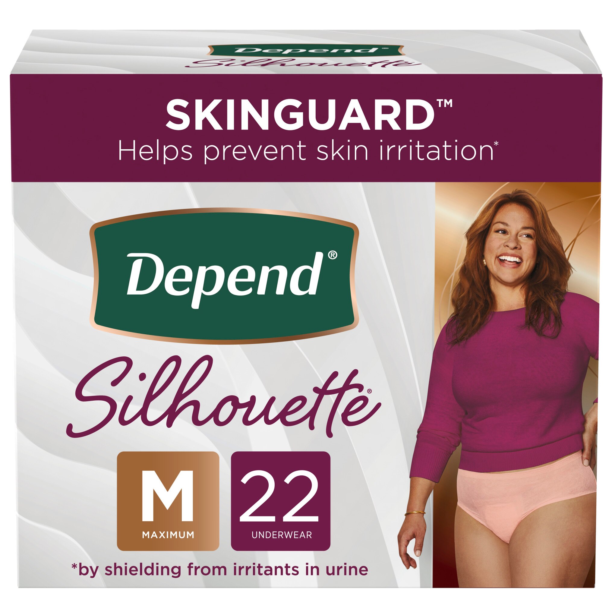 Depend Silhouette Adult Incontinence and Postpartum Underwear for Women Maximum Absorbency