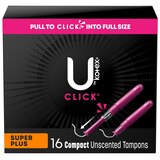 U by Kotex Click Compact Tampons, Unscented, Super Plus, thumbnail image 1 of 8