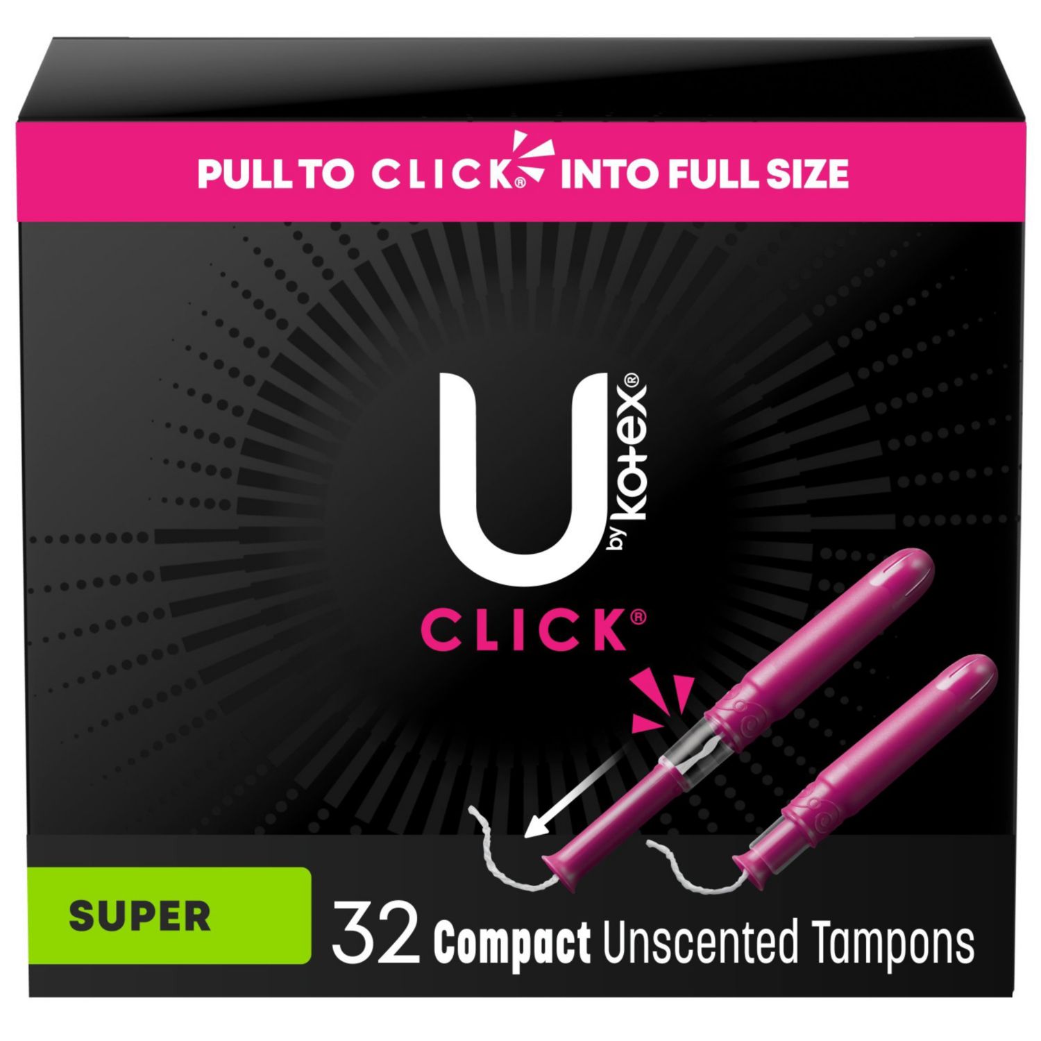 U by Kotex Click Compact Tampons, Unscented, Super