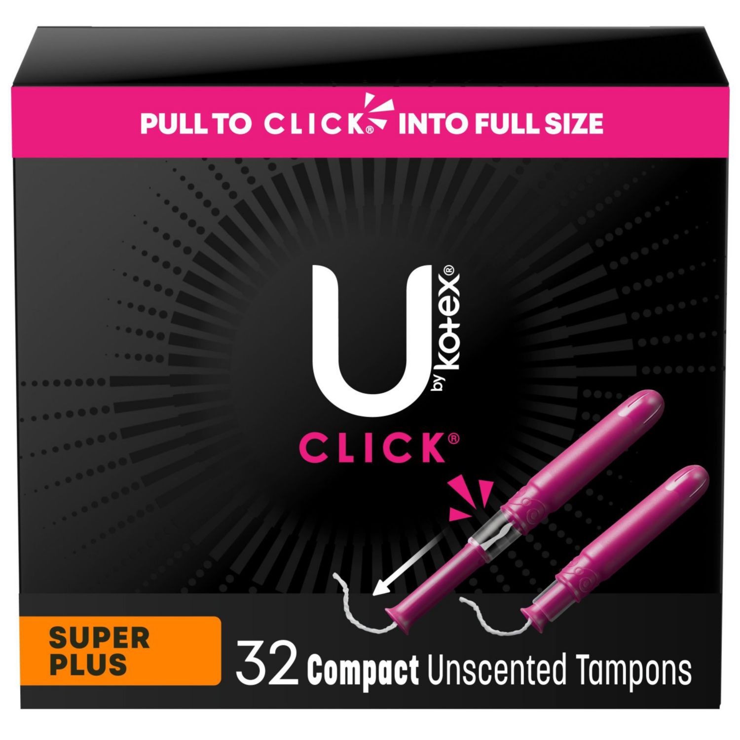 U by Kotex Click Compact Tampons, Unscented, Super Plus