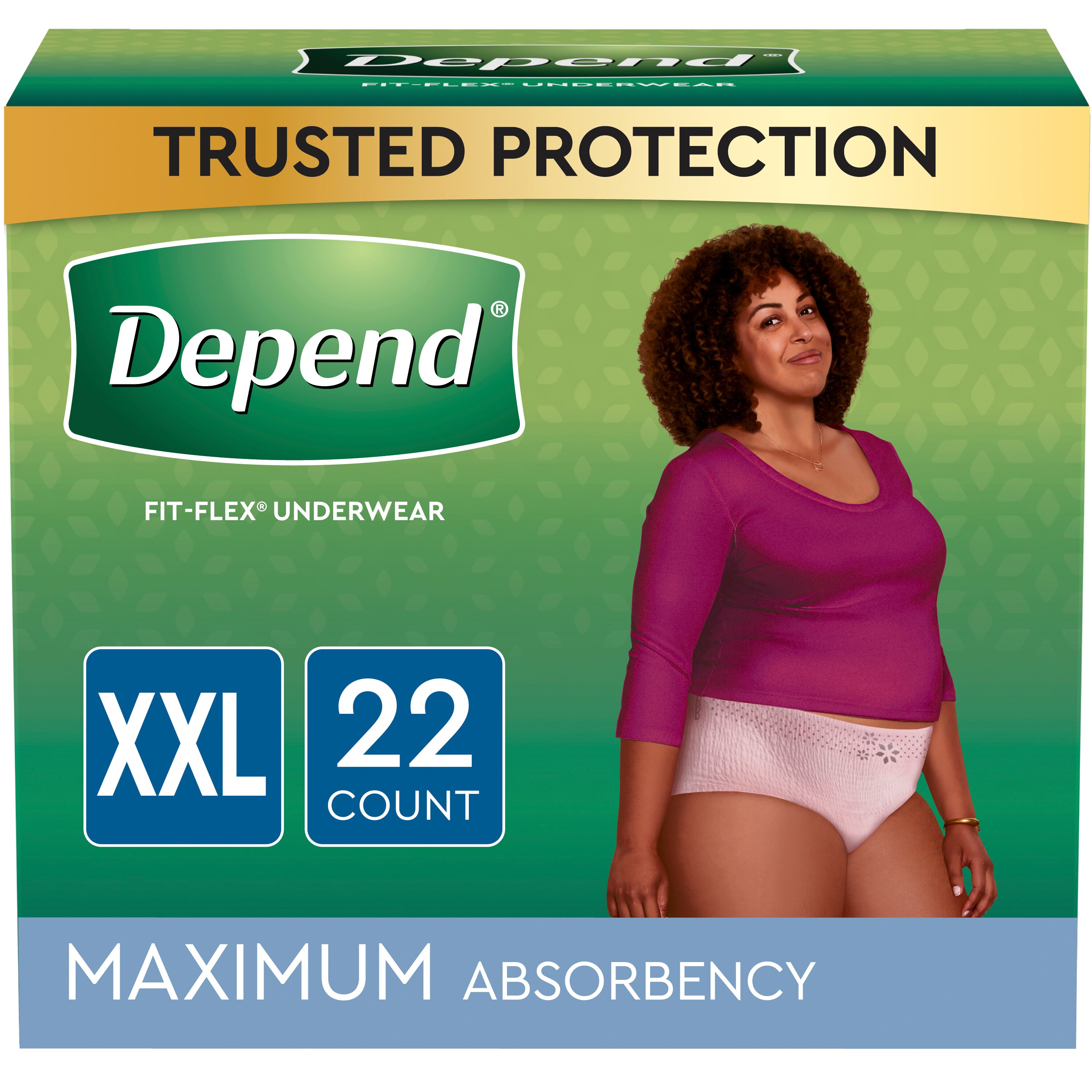 Depend FIT-FLEX Incontinence Underwear for Women Maximum Absorbency