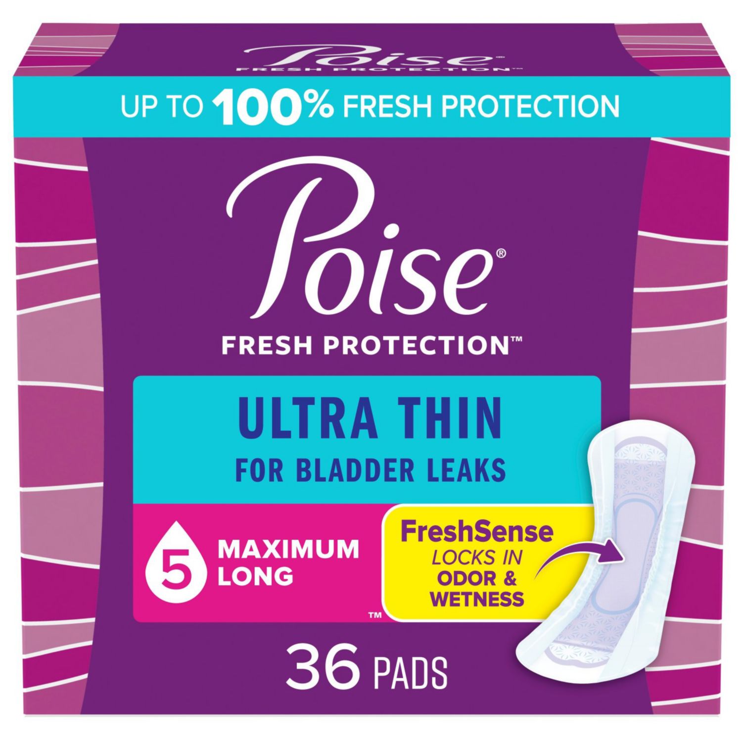 Poise Ultra Thin Incontinence Pads Maximum Absorbency