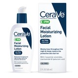 CeraVe PM Facial Moisturizing Lotion, Night Cream with Hyaluronic Acid & Niacinamide, Oil-Free, thumbnail image 1 of 10