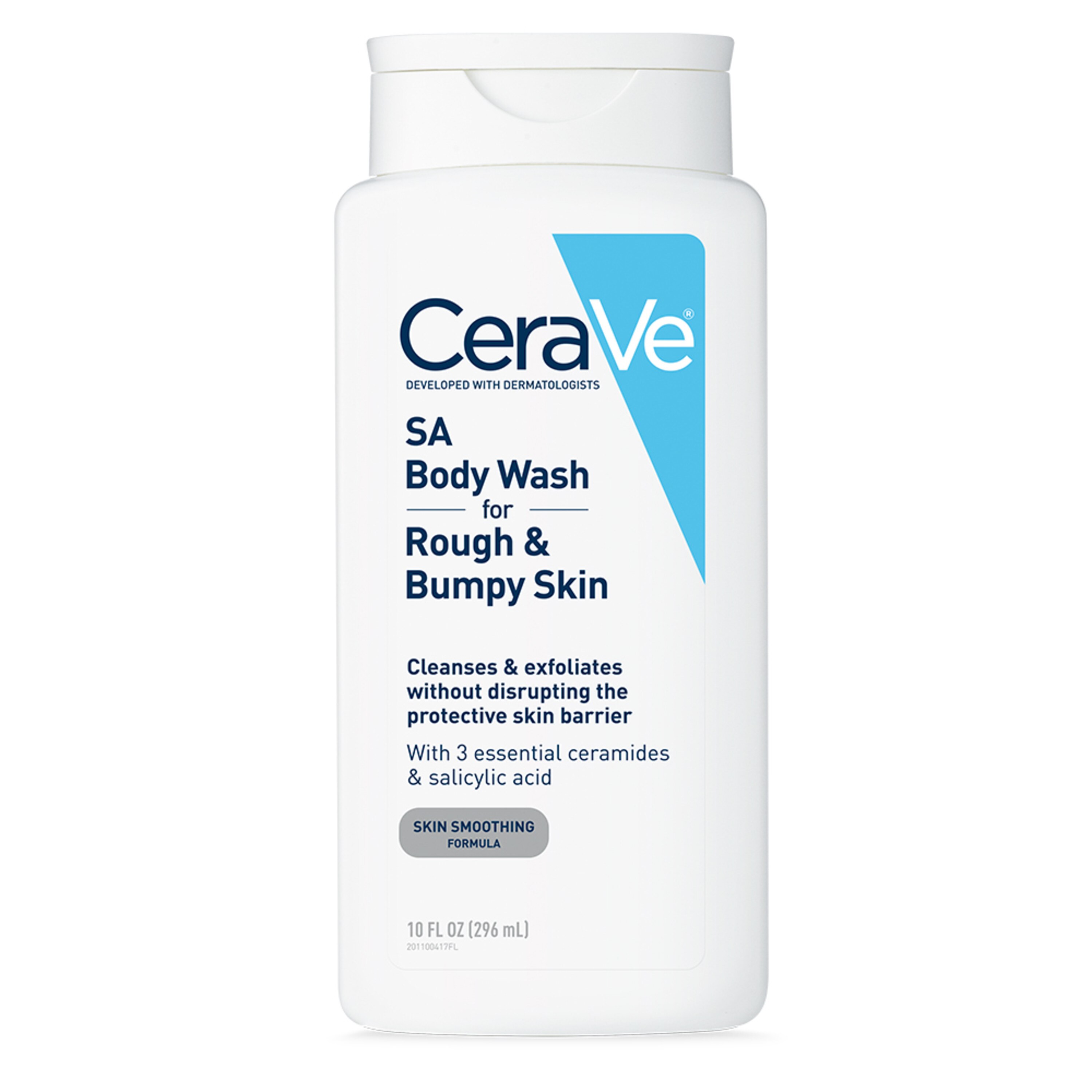 CeraVe SA Body Wash, Gentle Exfoliating Cleanser With Salicylic Acid For Rough And Bumpy Skin, 10 OZ