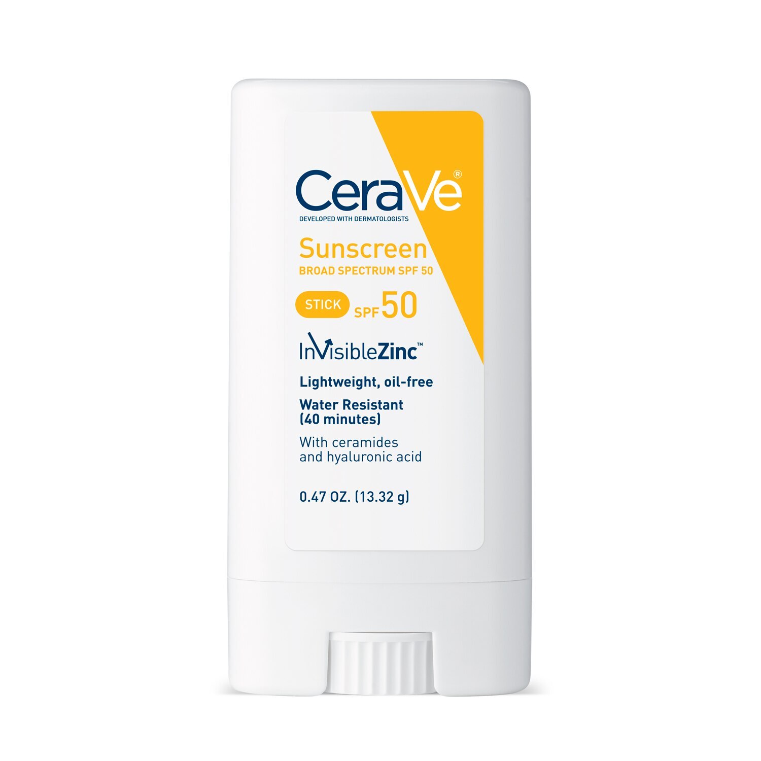 CeraVe Sunscreen Stick, SPF 50, Lightweight and Oil-Free, 0.47 OZ