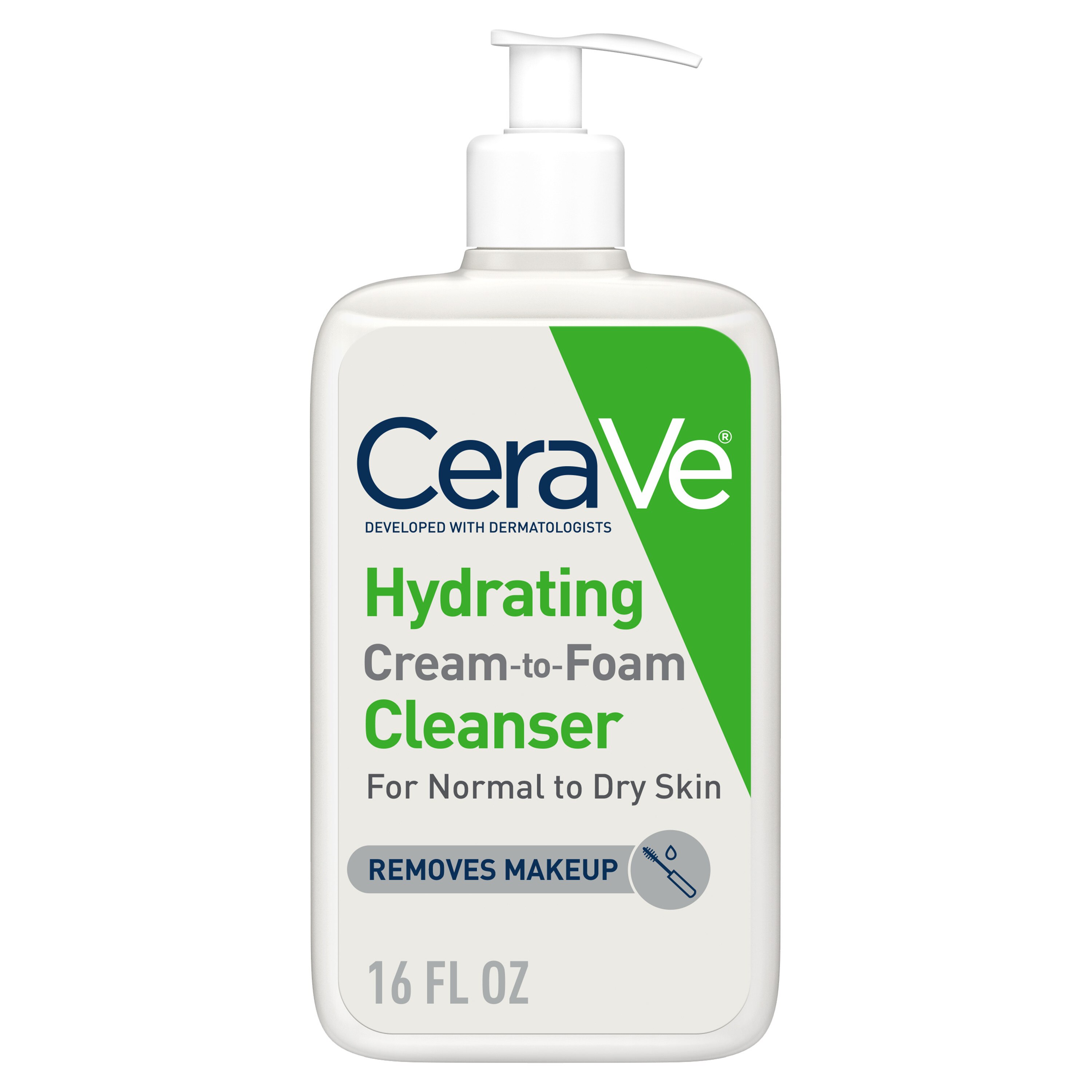 CeraVe Hydrating Cream-to-Foam Facial Cleanser with Hyaluronic Acid