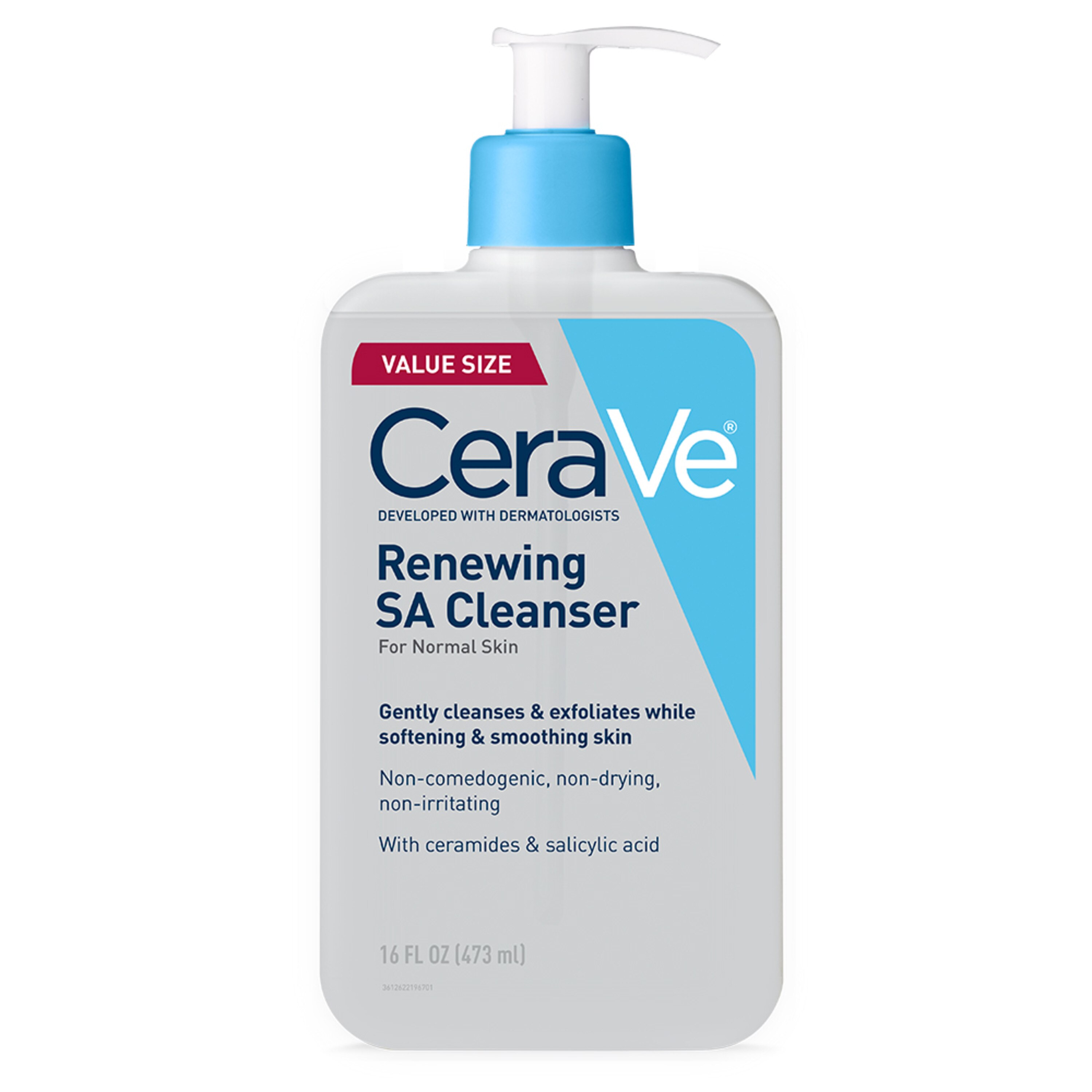 CeraVe Renewing SA Cleanser, Gentle Exfoliating Face Wash With Salicylic Acid For Rough And Bumpy Skin