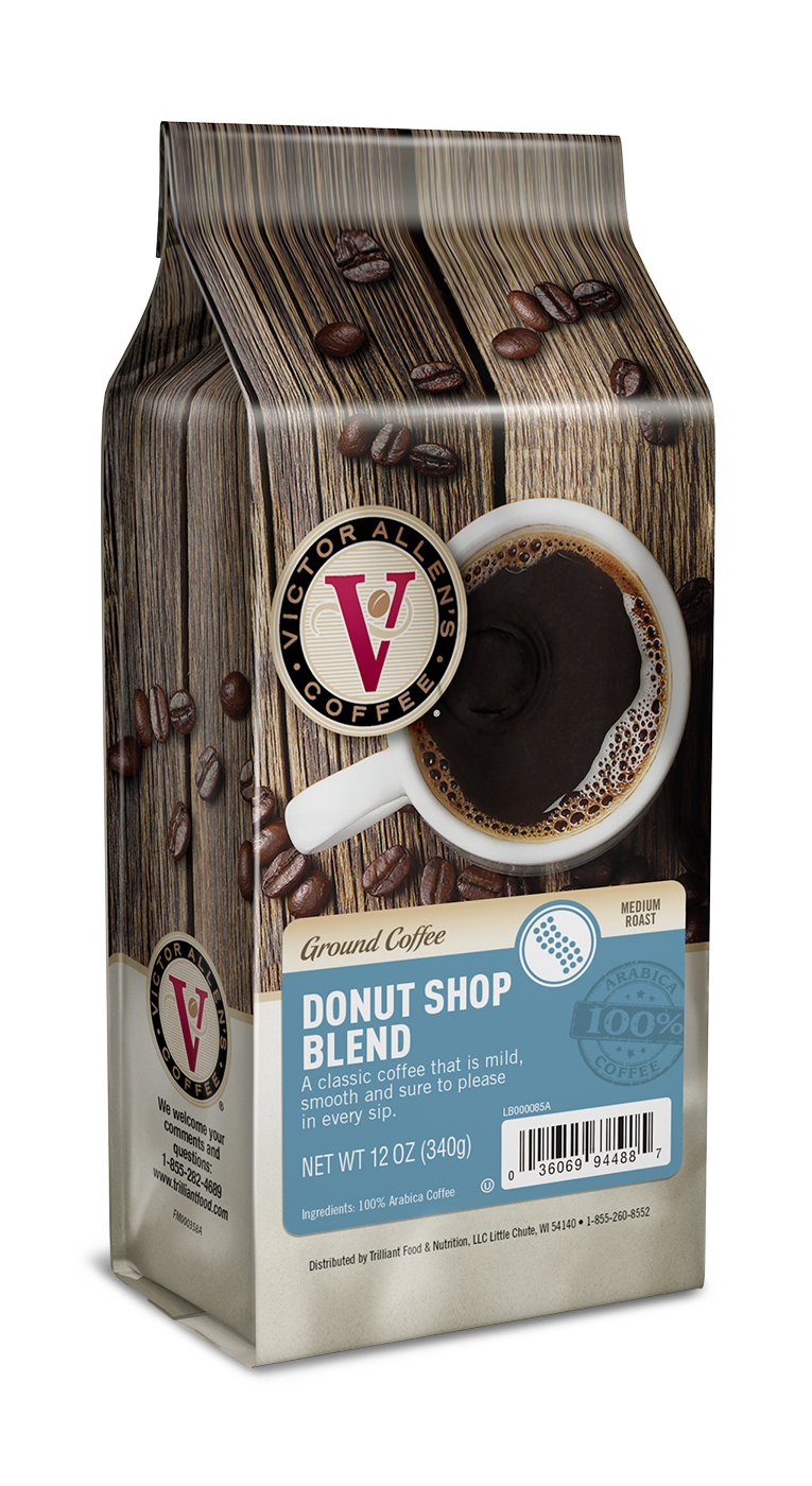 Victor Allen's Donut Shop Blend Ground Coffee, Medium Roast, 12 oz