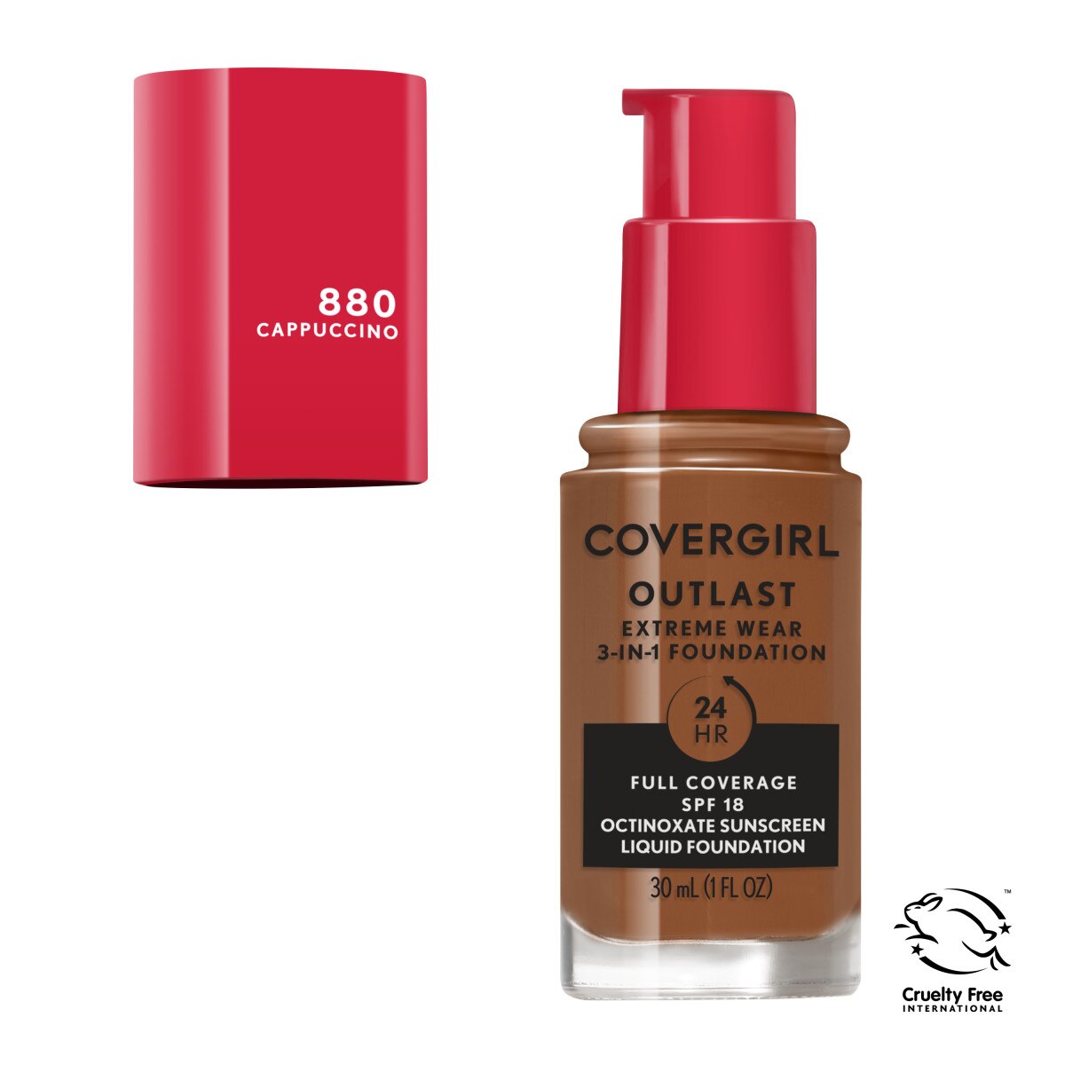 CoverGirl Outlast Extreme Wear 3-in-1 Full Coverage Liquid Foundation with SPF 18 Sunscreen