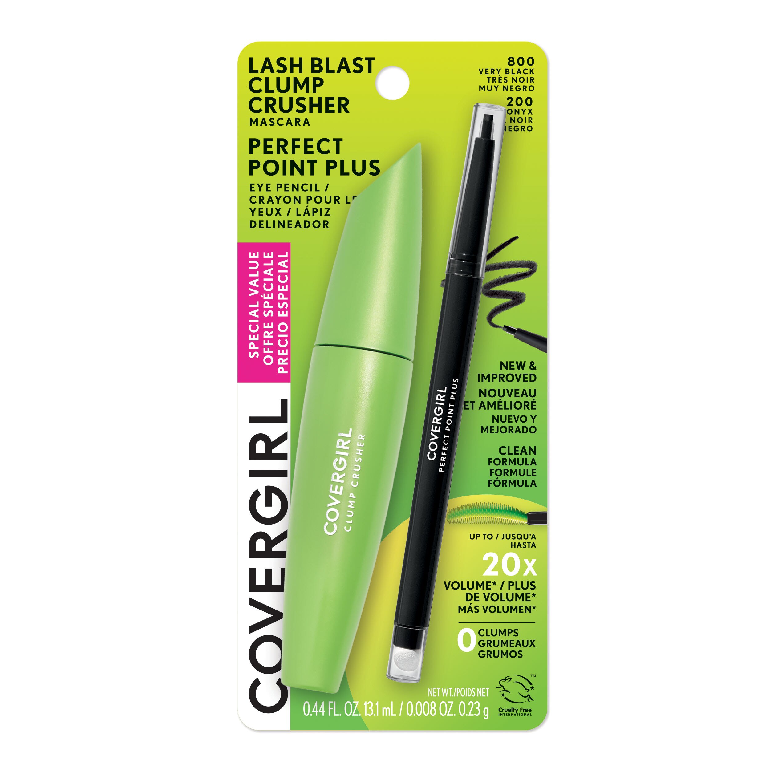 CoverGirl Lash Blast Clump Crusher Volume Mascara & Perfect Point Plus Eye Pencil Duo Pack