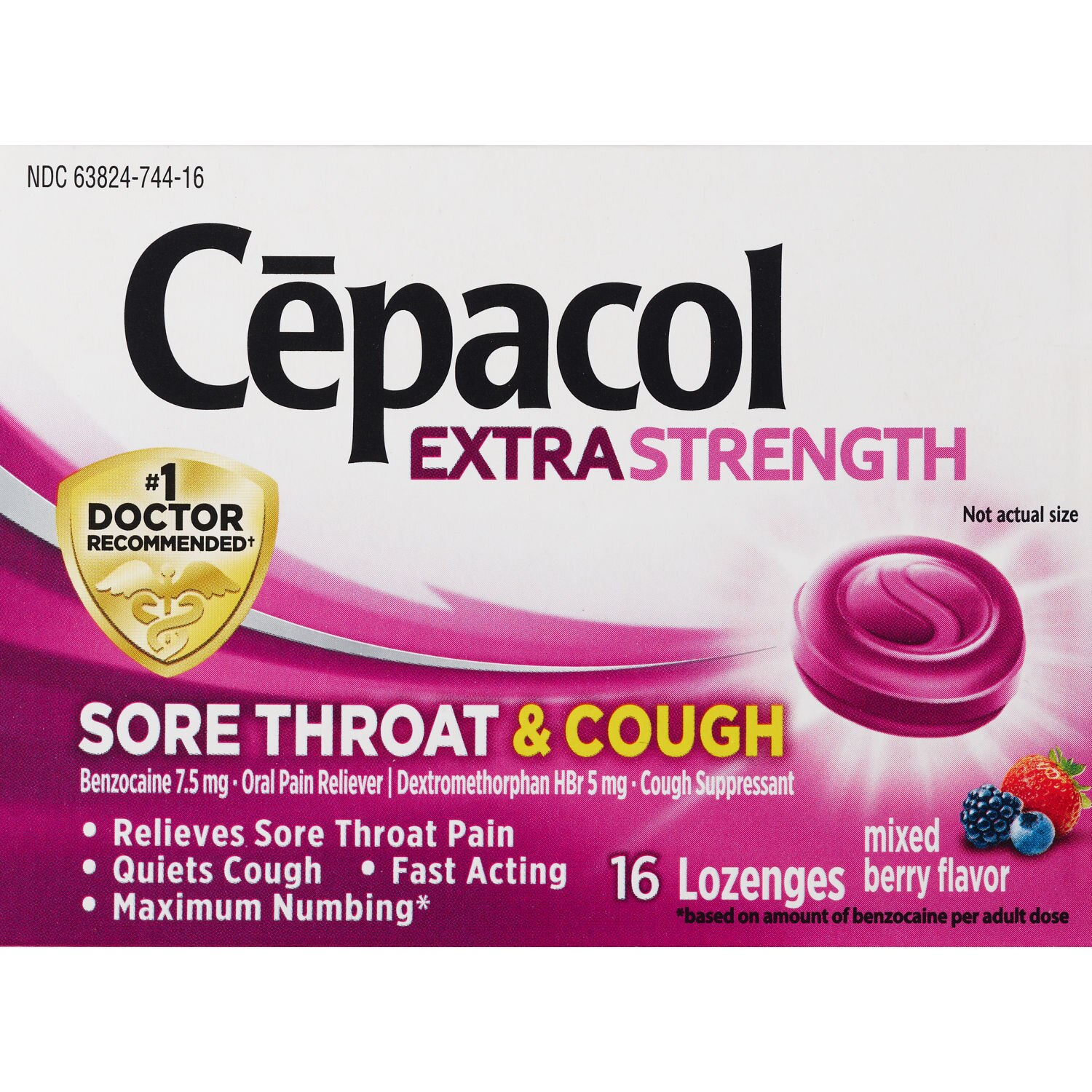 Cepacol Extra Strength Sore Throat & Cough Lozenges, Mixed Berry, 16 CT